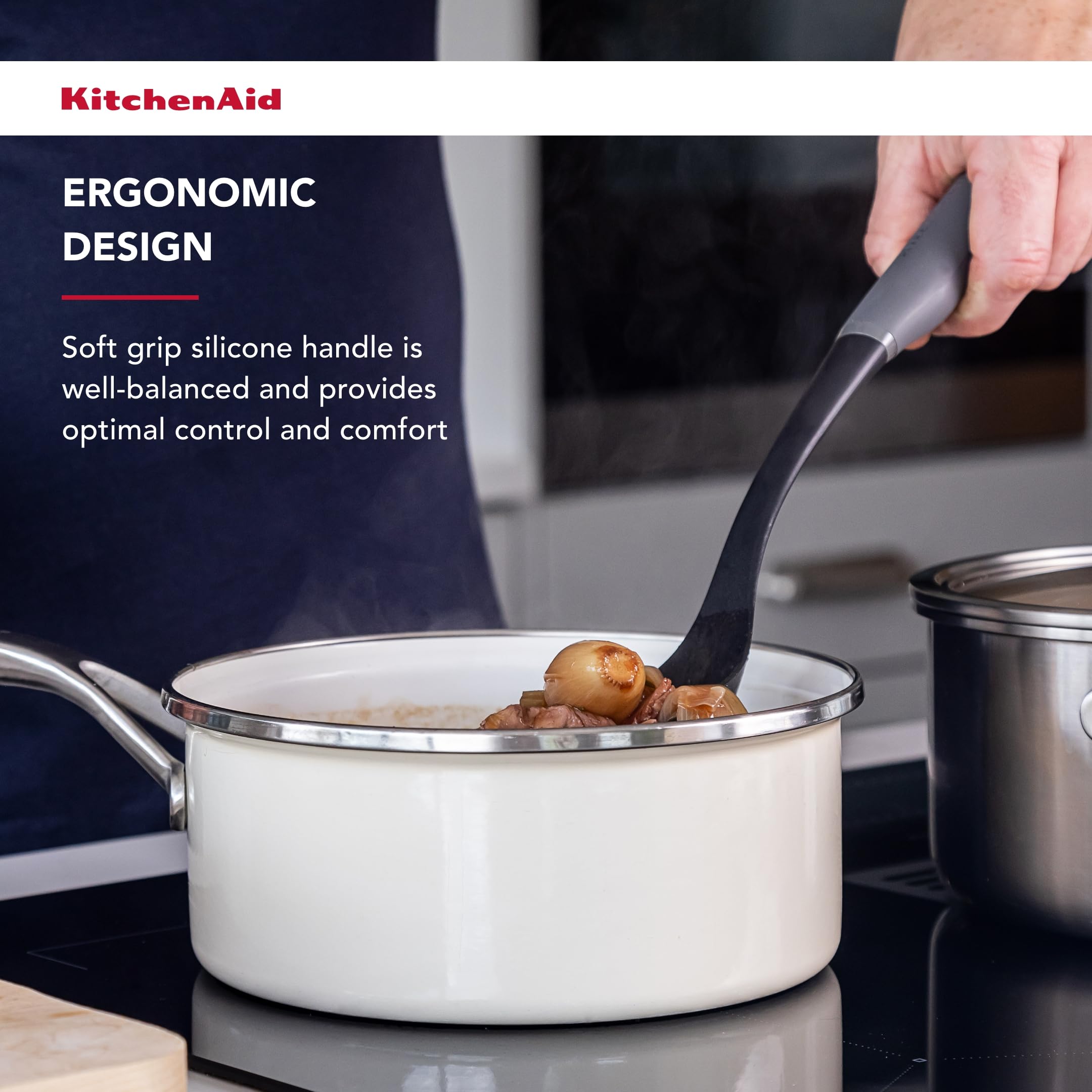 KitchenAid Soft Grip Slotted Spoon - Charcoal Grey, Multicoloured, Talla Única - Image 4