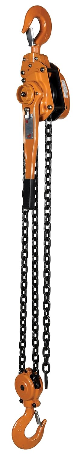Vestil ELH-120-5 Steel Economy Lever Hoist 5 Ft. Chain Length 12,000 Lb. Capacity Orange
