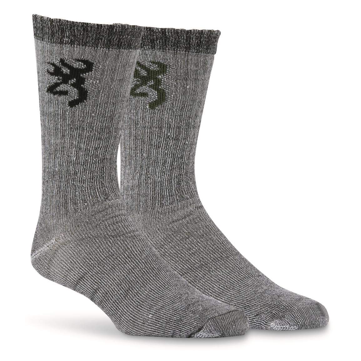 BrowningEveryday Wool Socks Olive/Black 2 PK. Black