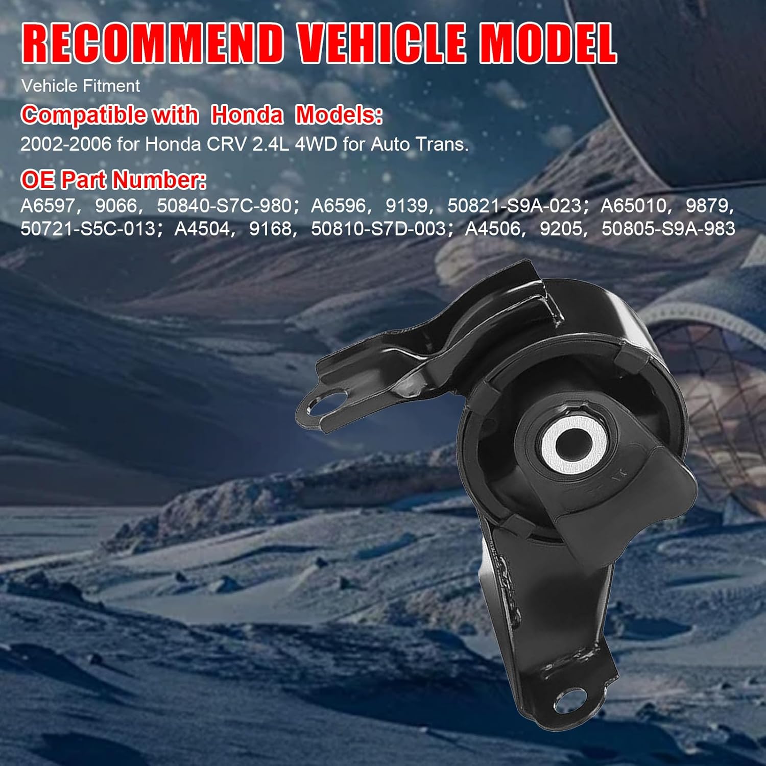 Engine Mount Engine Motor & Transmission Mount for 2002-2006 for Honda CRV 2.4L 4WD Automatic Transmission OEM# A4504 A4506 A65010 A6596 A6597, Set of 5