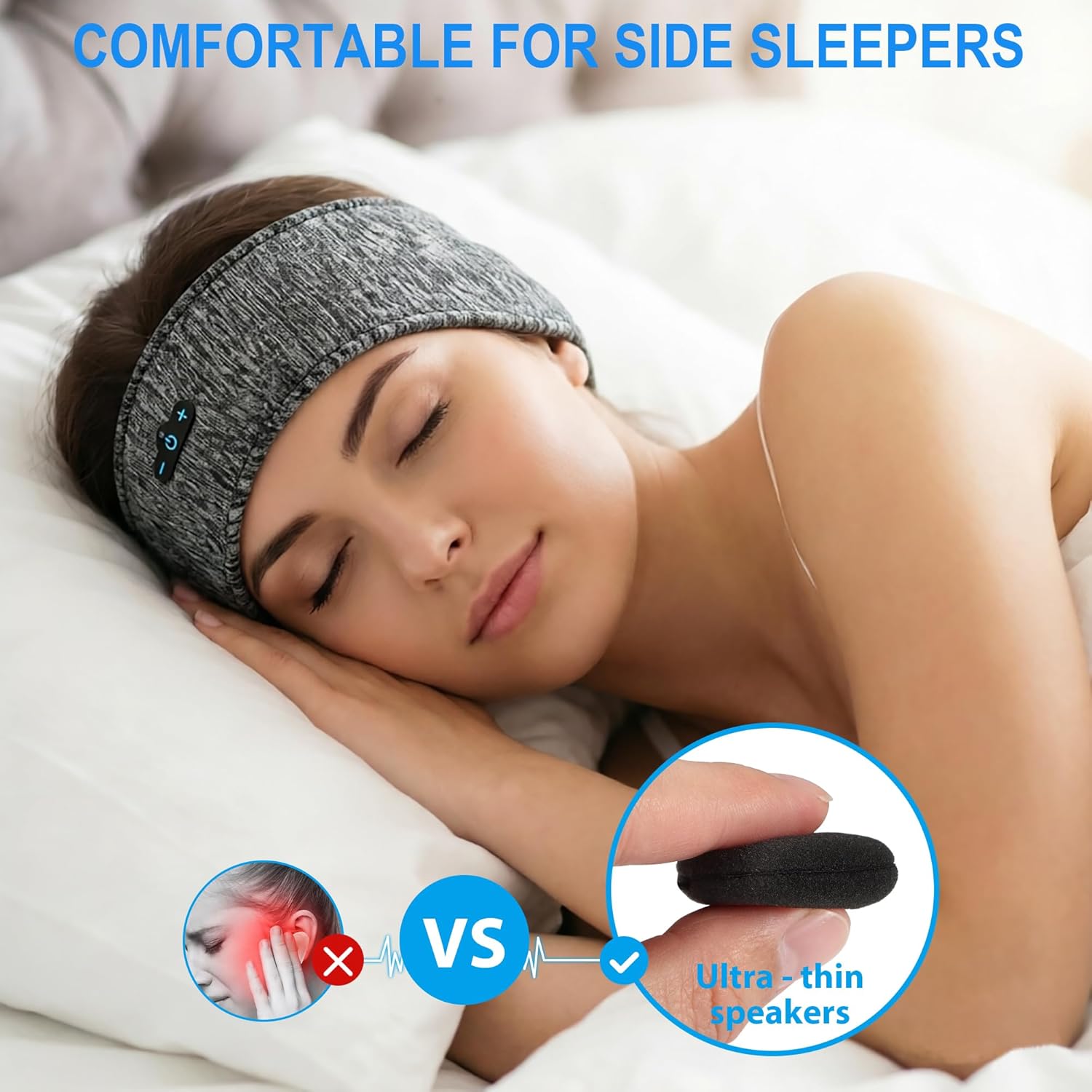 2-Pack Sleeping Headphones,18 Hour Playtime,Adjustable Bluetooth Headband，Ideal for Running, Workouts, Insomnia Sufferers, Travel, and Meditation