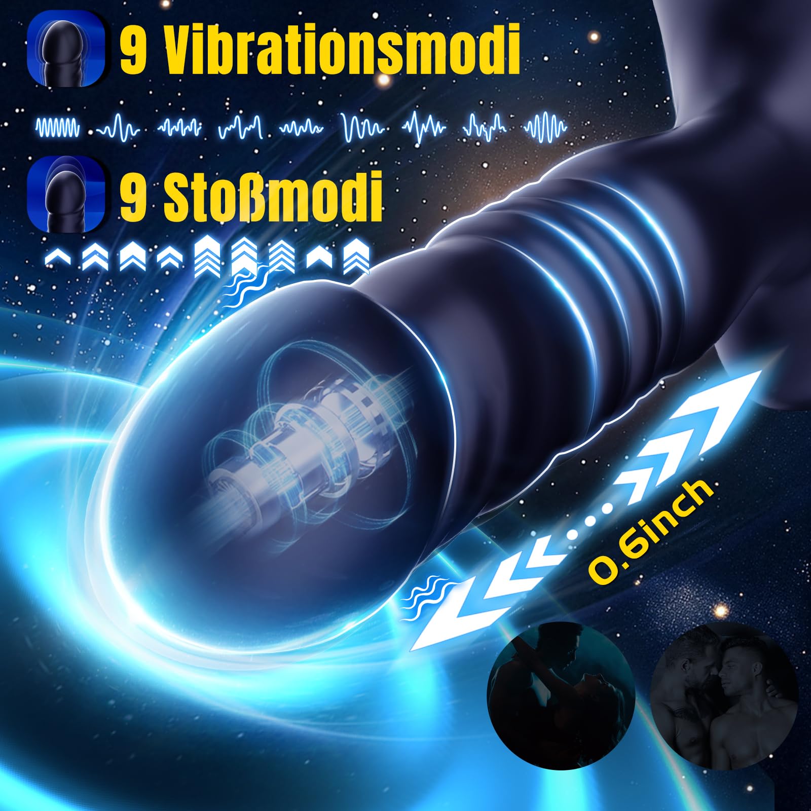 Tor e plug anale per gli uomini, con funzione di stimolazione della prostata - Goddew per gli uomini, con 7 modalità avanti e indietro e 10 livelli di vibrazione