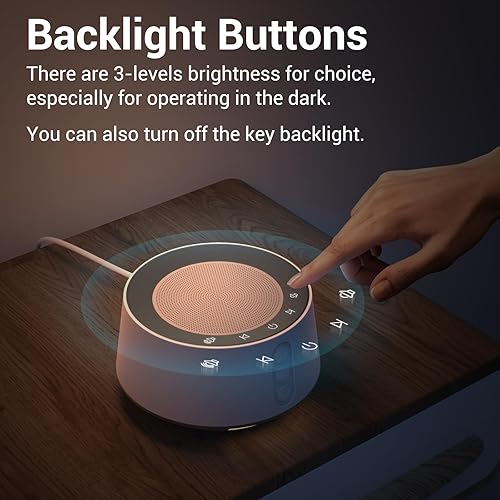 Miniatura 6 de BGOVERSS Máquina de sonido de ruido blanco con 20 sonidos relajantes, máquina de dormir de luz nocturna de 10 colores, para viajes en casa, oficina,