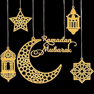 6 Pcs Ramadan Mubarak Acrylic Hanging Ornaments