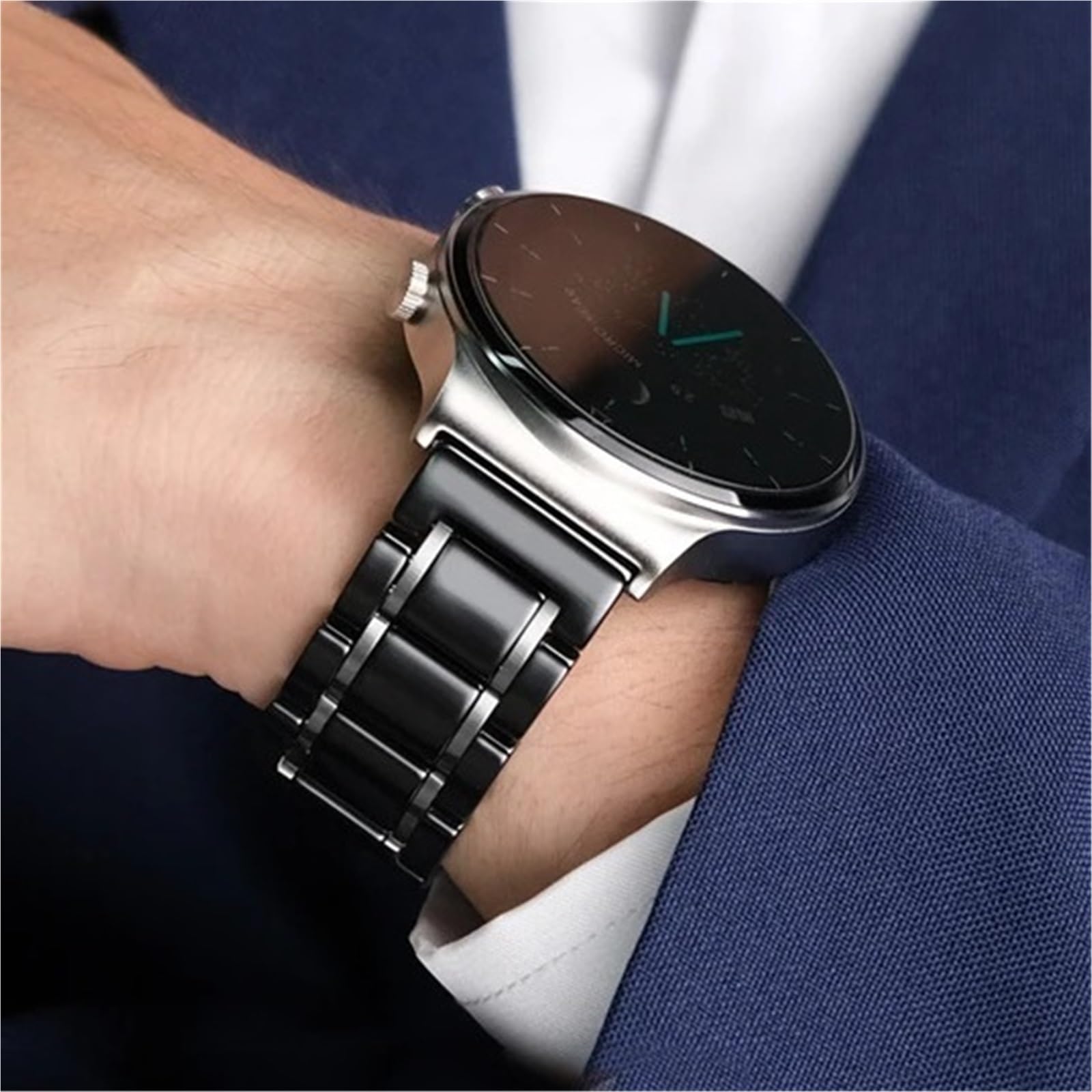 Keramik-Uhrenarmband, 18 mm, 20 mm, 22 mm, Schnellverschluss, Metall-Uhrenarmbänder, universell verstellbar