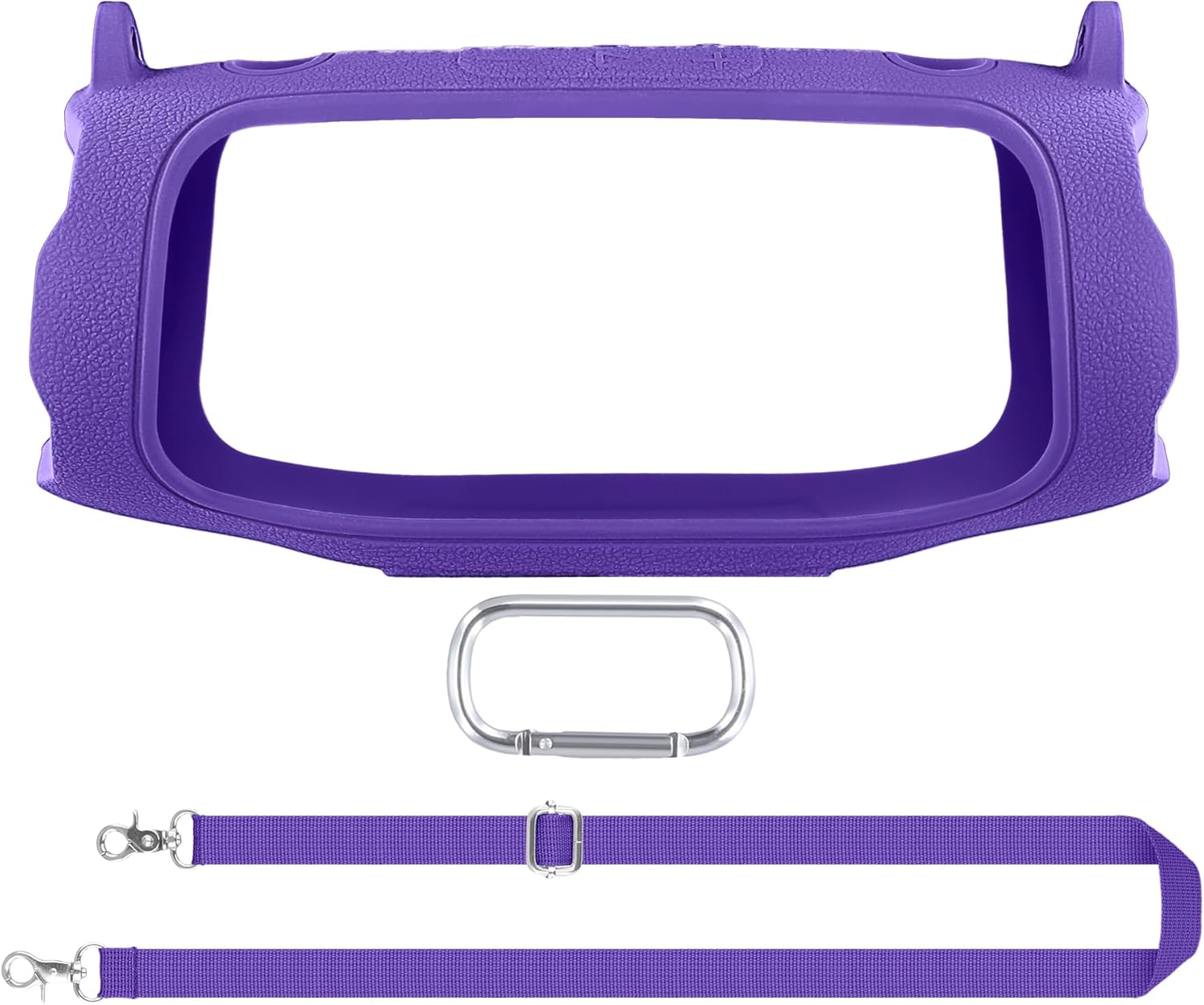 co2CREA Silicone Case for JBL Charge 6 Portable Waterproof Bluetooth Speaker, Portable Travel Soft Cover with Shoulder Strap, Protective Skin Case (Purple) - Image 2