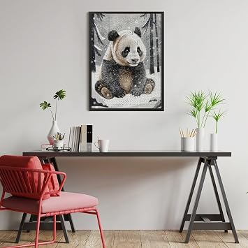 Zomyto Winter Decor Panda Rustic Wall Decor Farmhouse Wall Art Decor Christmas Decoration Gifts for Family 500 Piece Puzzles for Adults 15x21