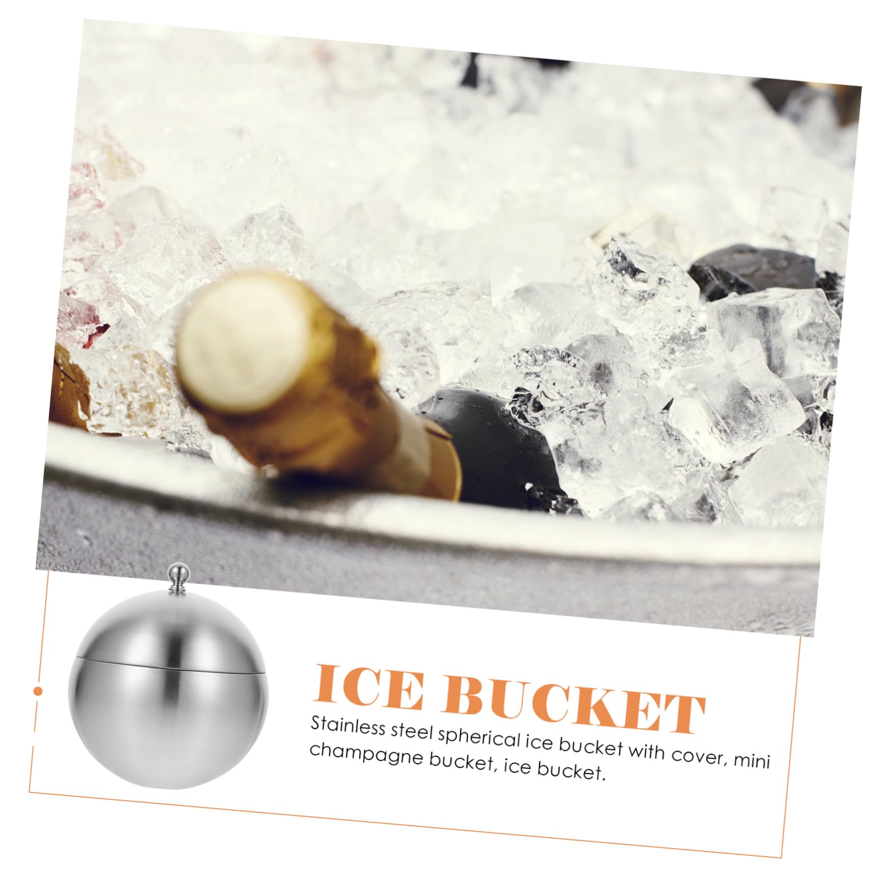 minkissy Edelstahl Eiswürfelbehälter mit Deckel Großer Fassungsvermögen Robustes Material Eleganter und Einfacher Weinkühlbehälter für Haushalt und Partys