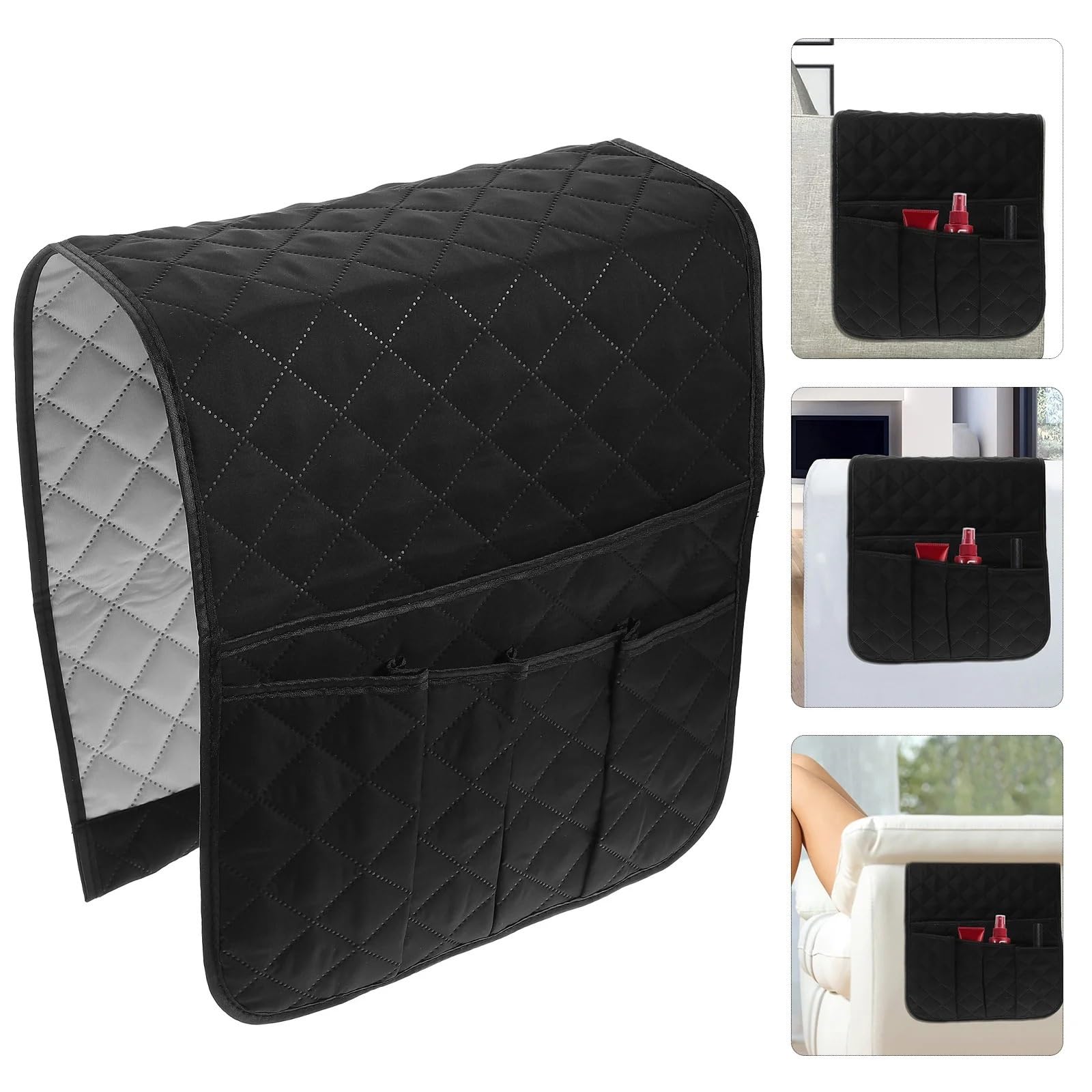 Soporte Organizador de reposabrazos for sofá, Bolsa Almacenamiento for, portavasos for para Sofá(Black)