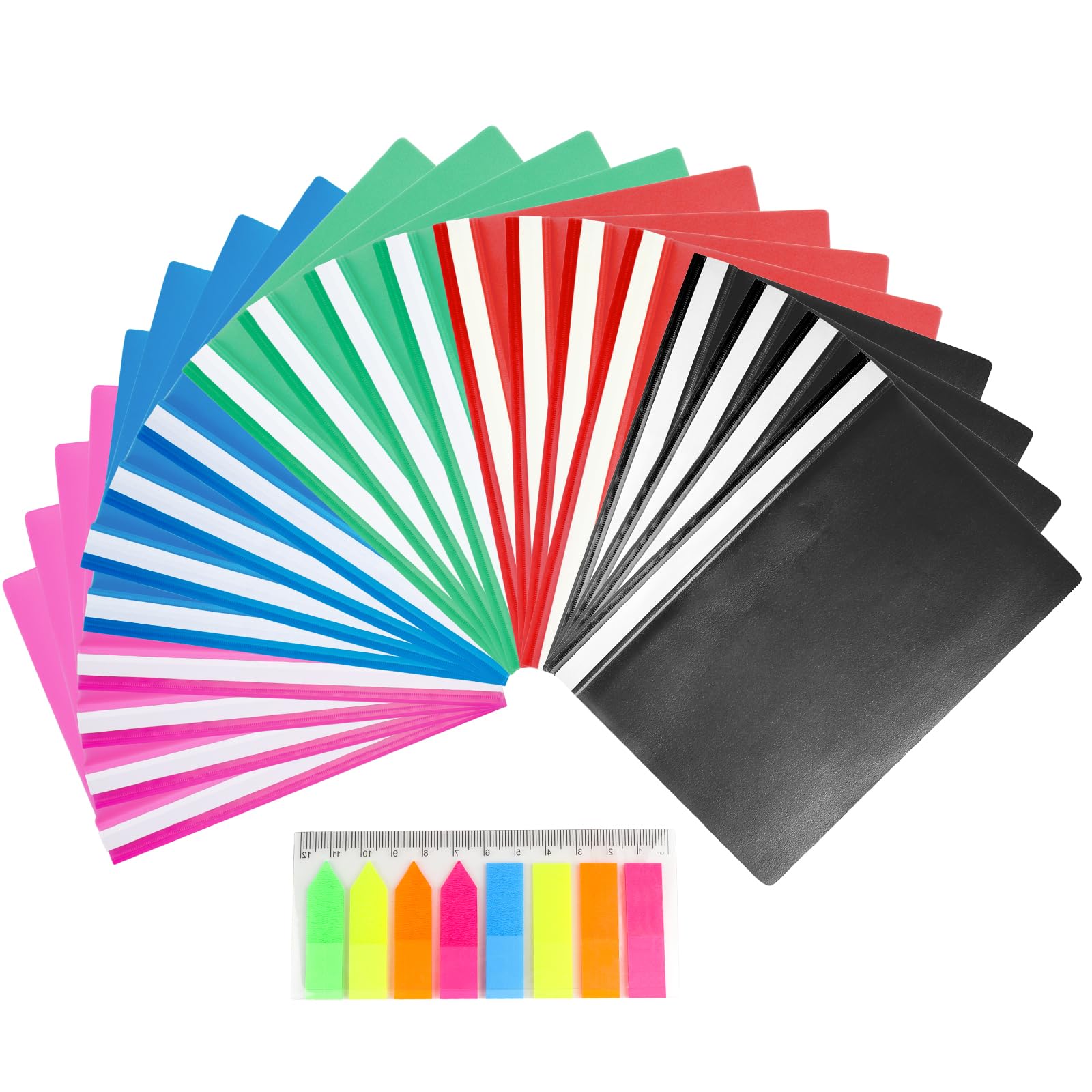 Artmitz A4 Two-Prong Document Organizer Folder Set, 20 Pack, Plastic Project Folders with Prongs