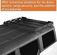 Vista 4 de u-Box Bronco - Cesta de techo de aluminio compatible con Ford Bronco 2021, 2022, 2023, 2024, 2025, 2026, 4 puertas, techo rígido