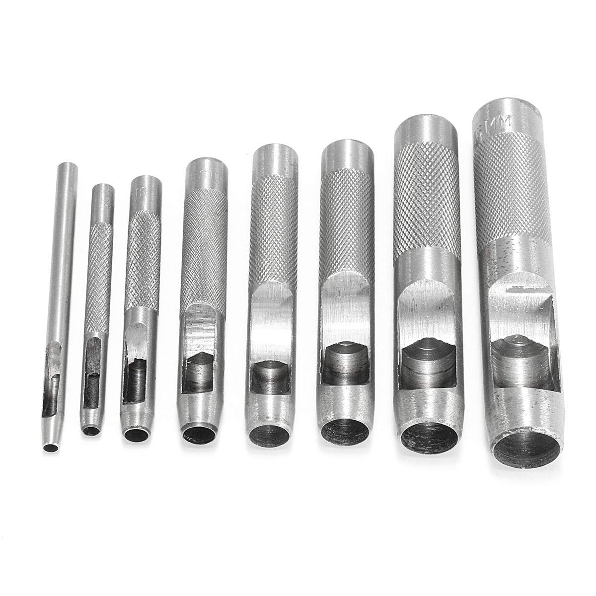 Kit 100 Set Punzonatura Occhielli 4mm - Pinza Per Fori Su Pelle, Tessuto, Cinture Con 6 Misure Diverse
