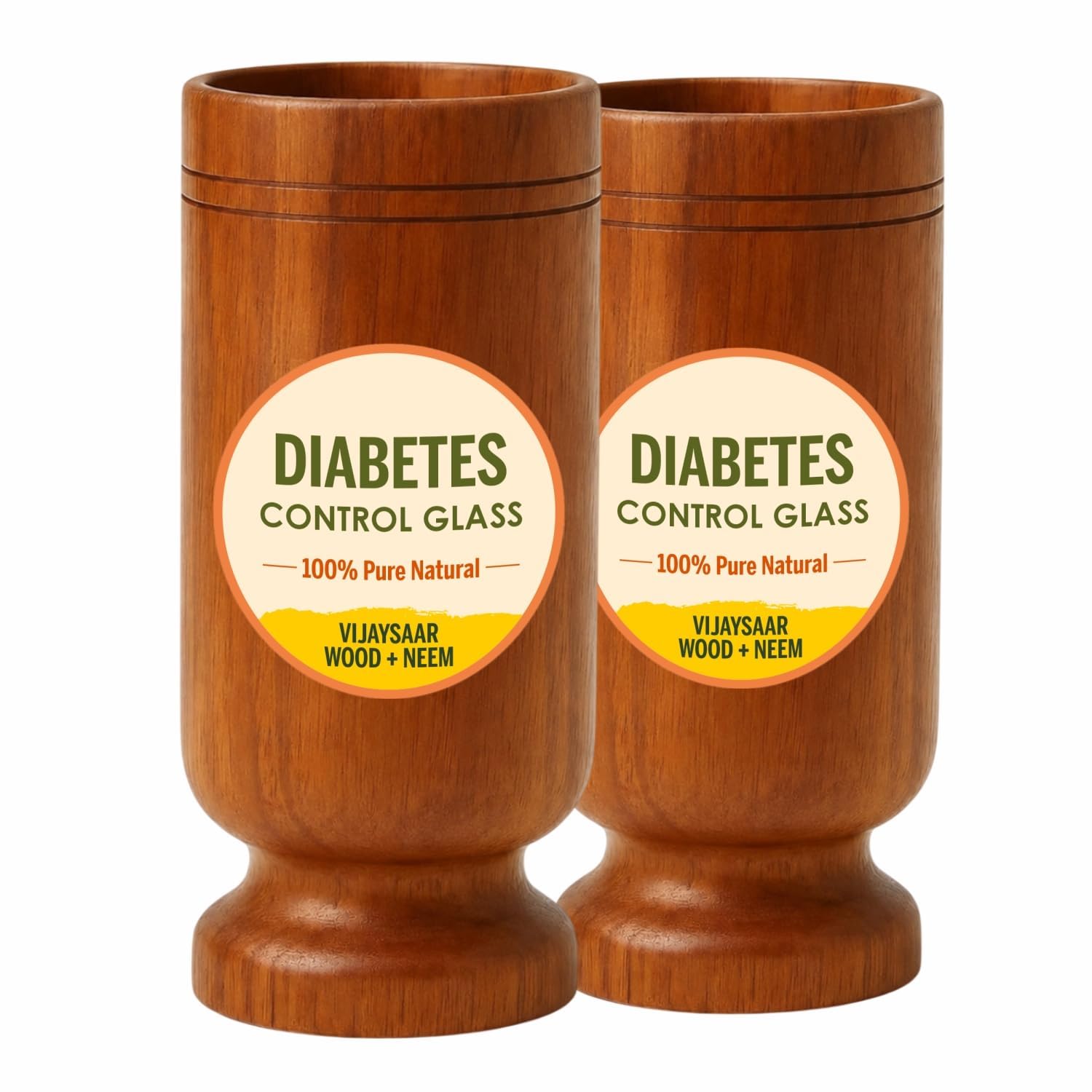 Wood Glass for Diabetes with Neem 250 ML Capacity | Lab Tested Ayurvedic Herbal Water Tumbler for Overnight Infused Water | Reusable Natural Glass (Pack of 2)-image-35