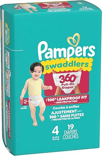 Miniatura 12 de Pampers Pañales - Pañales para envolver 360 - Tamaño 4, 19 unidades, hasta 100% a prueba de fugas, cómodo ajuste seco, diseñado para cambios