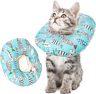 Chenkaiyang Cat Recovery Collar Pet Comfy Cone Adjustable Soft Pet Neck Circumference Wound Healing Post Surgery Stress-Relieving Recovery Elizabethan Collars for Dogs and Cats(Medium)