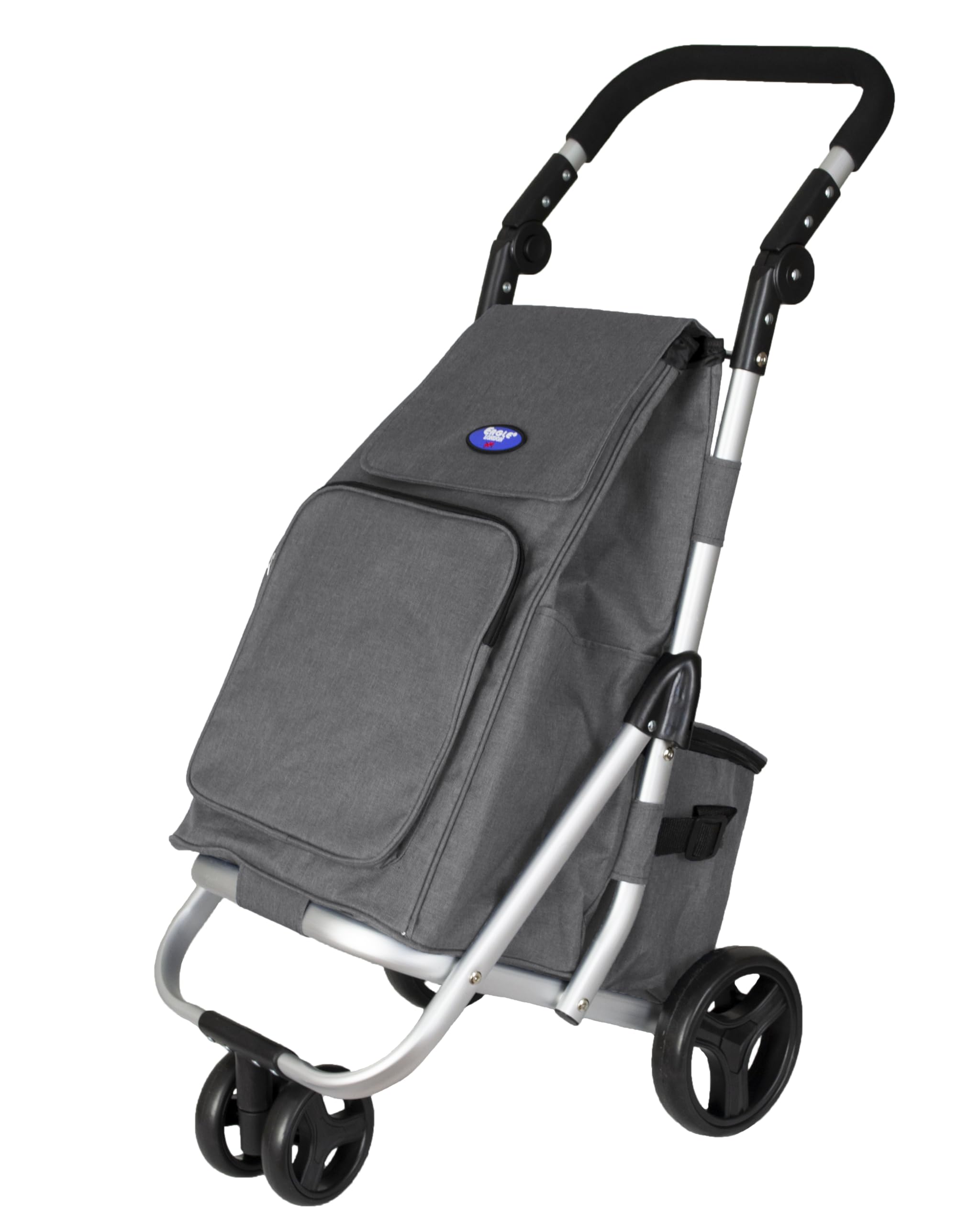 Bergs Grey Aluminium Shopping Trolley With Spinner Wheel And Cool Bag (Grey)