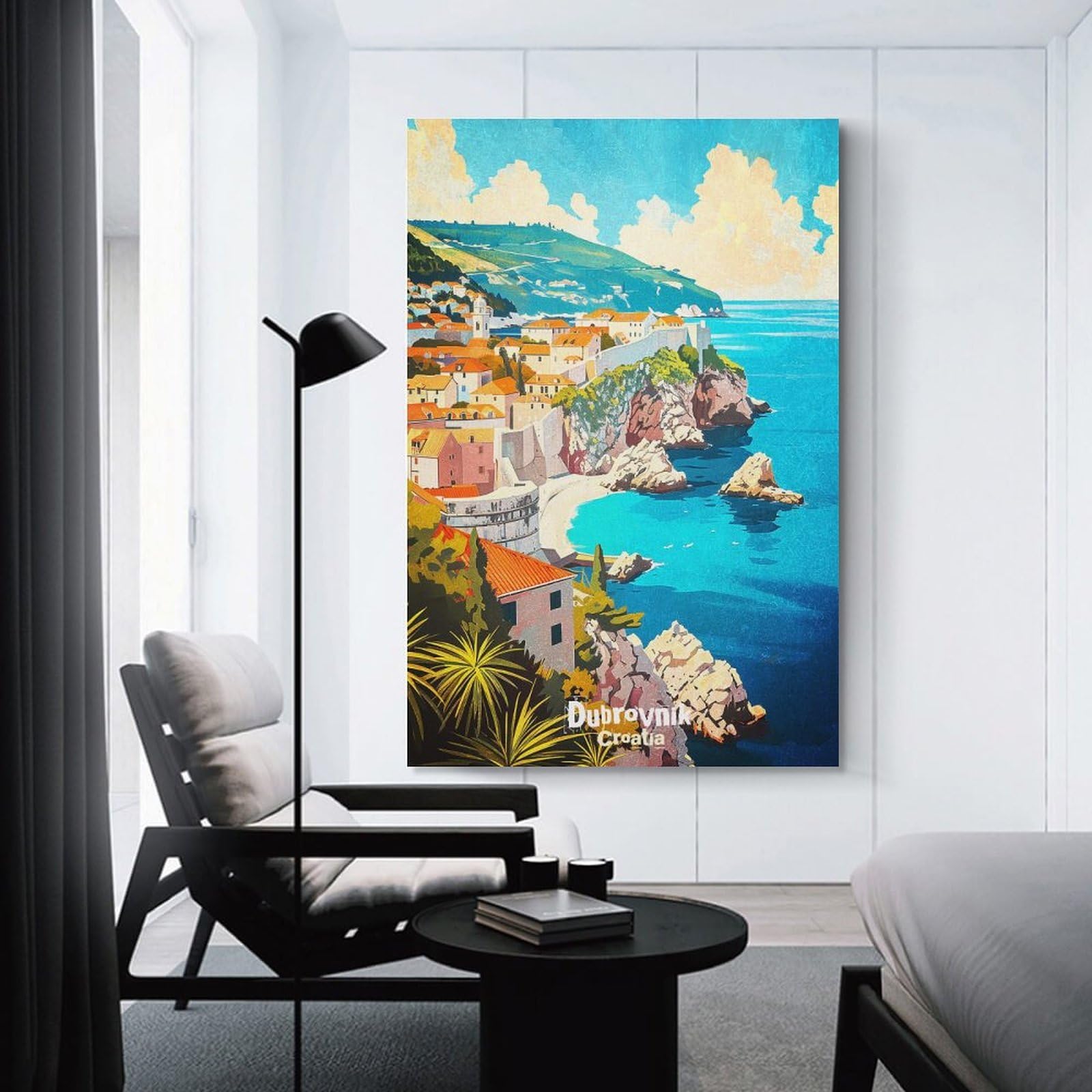 Junmoney Canvas Wall Decor Dubrovnik Croatia Travel, 20x30inch(50x75cm), for Flats, Guest Rooms Or Compact Rooms, A Simple Refresh for Blank Walls
