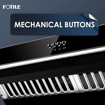 FOTILE JQG7522 30 Range Hood Unique Side-Draft Design for Under Cabinet or Wall Mount Modern Kitchen Vent Hood Powerful Motor LED Lights Mechanical Buttons (2. Onyx Black)
