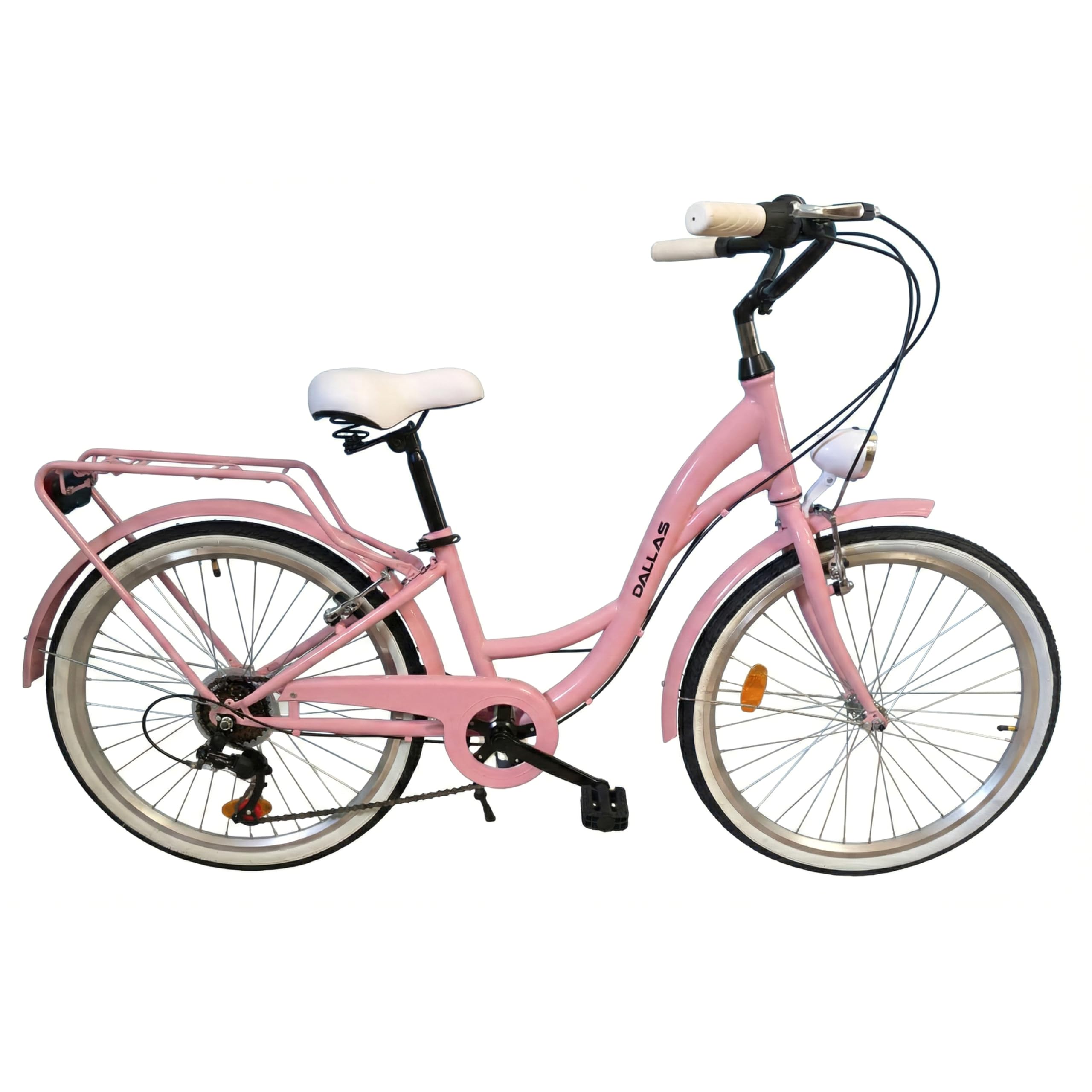Fahrrad 24 Zoll - Sicheres Kinderfahrrad - mit 6-Gang Shimano Schaltung - Robustes Cityrad für Mädchen für Alltag und Freizeit - Dallas City Junior