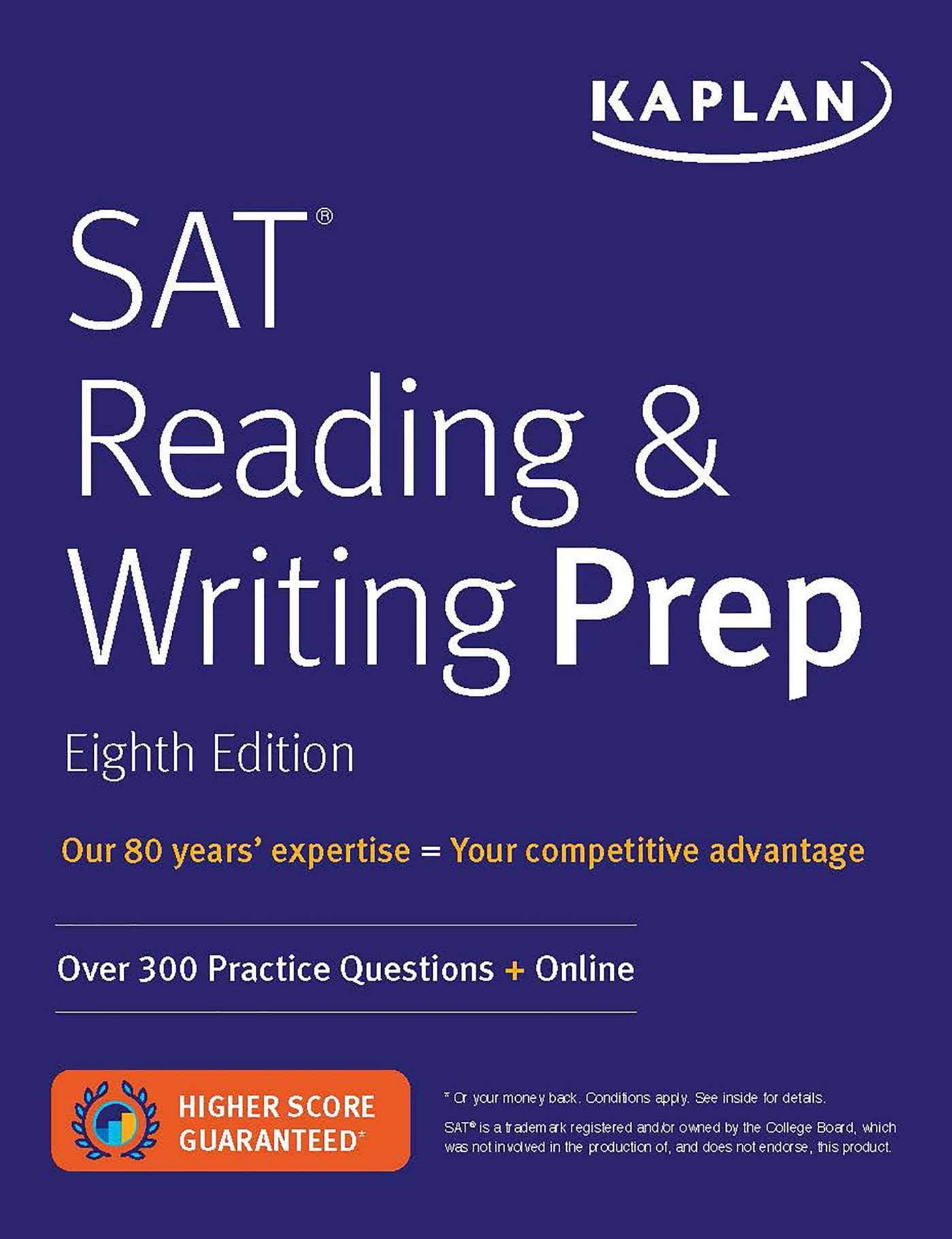 SAT Reading & Writing Prep: Over 300 Practice Questions + Online (Kaplan Test Prep) Paperback – 3 Sept. 2020
