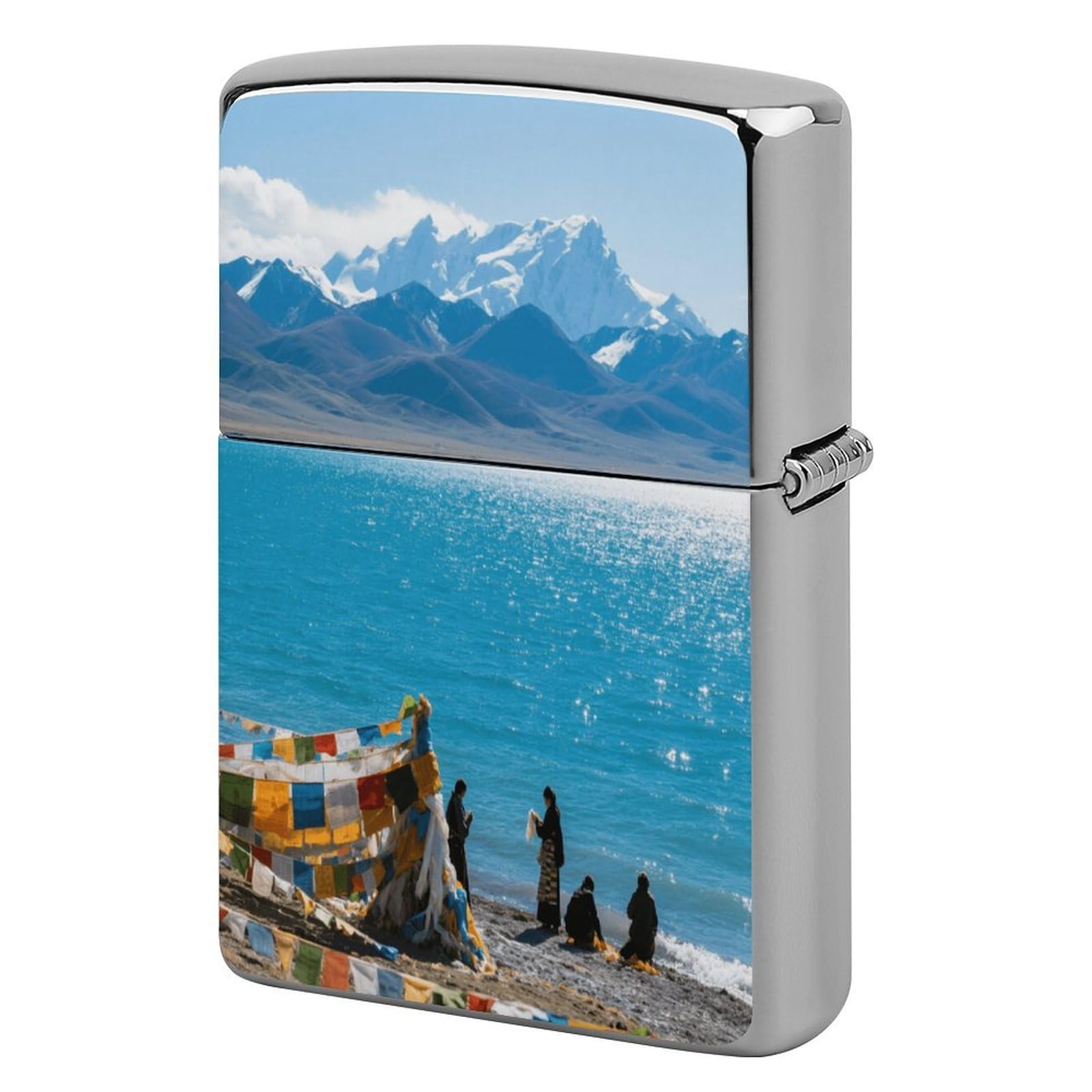 Fekiloot Style Namtso Lake Lighter Case Cover Metal Lighter Case