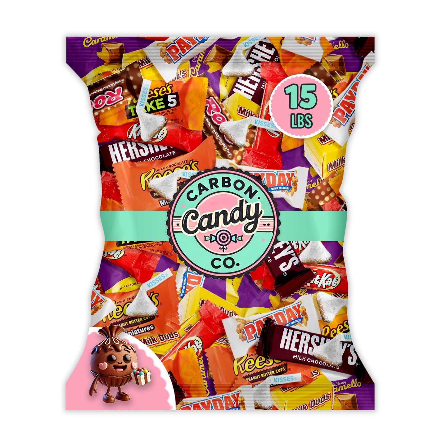 Chocolate Candy Variety Pack - 15 lb Assorted Bulk Chocolate Miniatures - Bulk Candy Individually Wrapped Candy Bars - Holiday Candy, Party Bag Candy Bulk - Dark & Milk Chocolate - Mini Chocolates