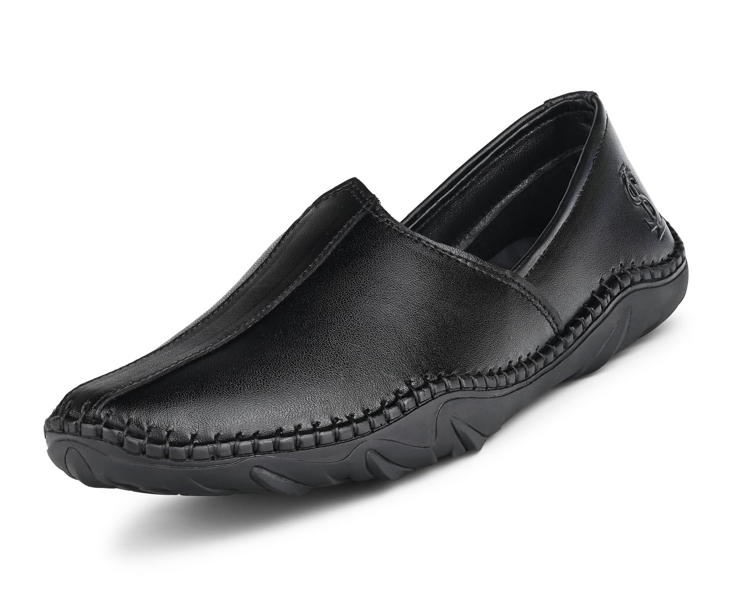 louis stitch Men’s Ethnic Slip On Mojaris | Black Genuine Leather Flexible Stylish Nagra Juti for Men | Lightweight and Comfortable Stylish Stitched Jutis and Mojaris for Kurta Pajama | LSAXNGCSJB-picture-21