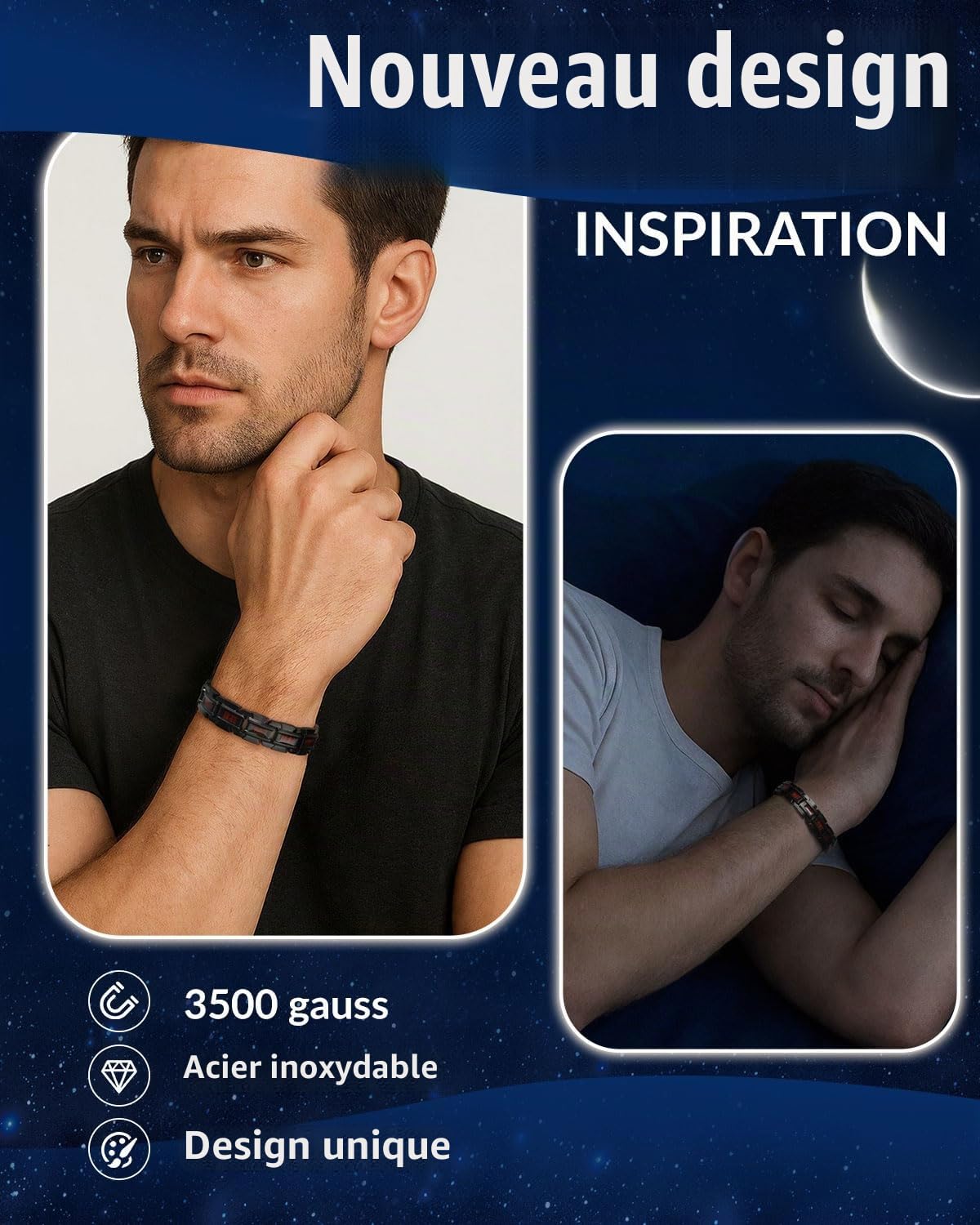RainSo Magnetic Bracelet for Men - Scorpion Claw Inspired Design - Adjustable Sizing Tool & Luxury Gift Box Presentation