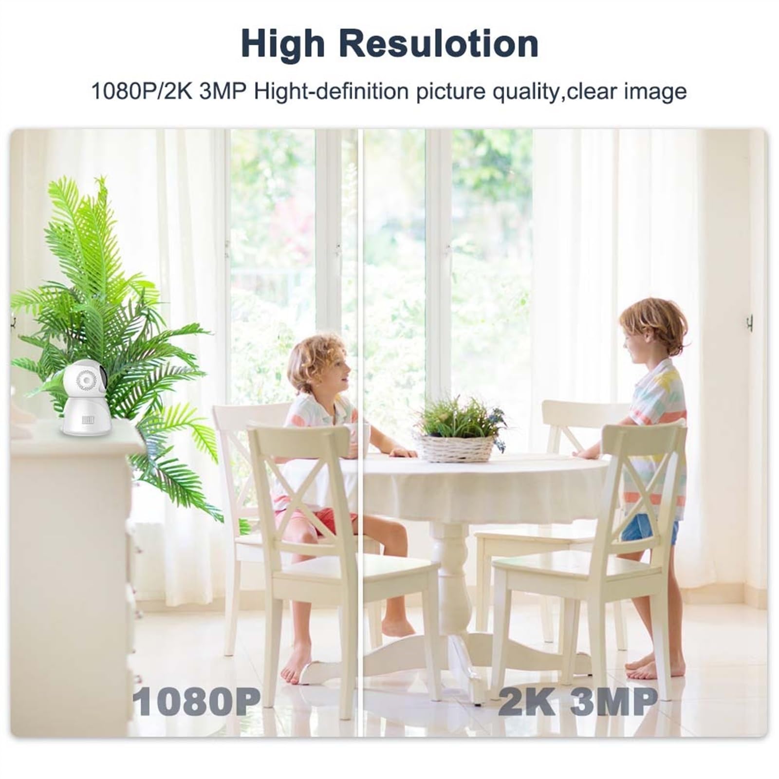 Home Security Camera Niania 2K Mini kamera Tuya inteligentna ochrona bezpieczeństwa kamery dla zwierząt 2.4G 5G automatyczne śledzenie kamera monitorująca wideo(1080P With 64G Card)