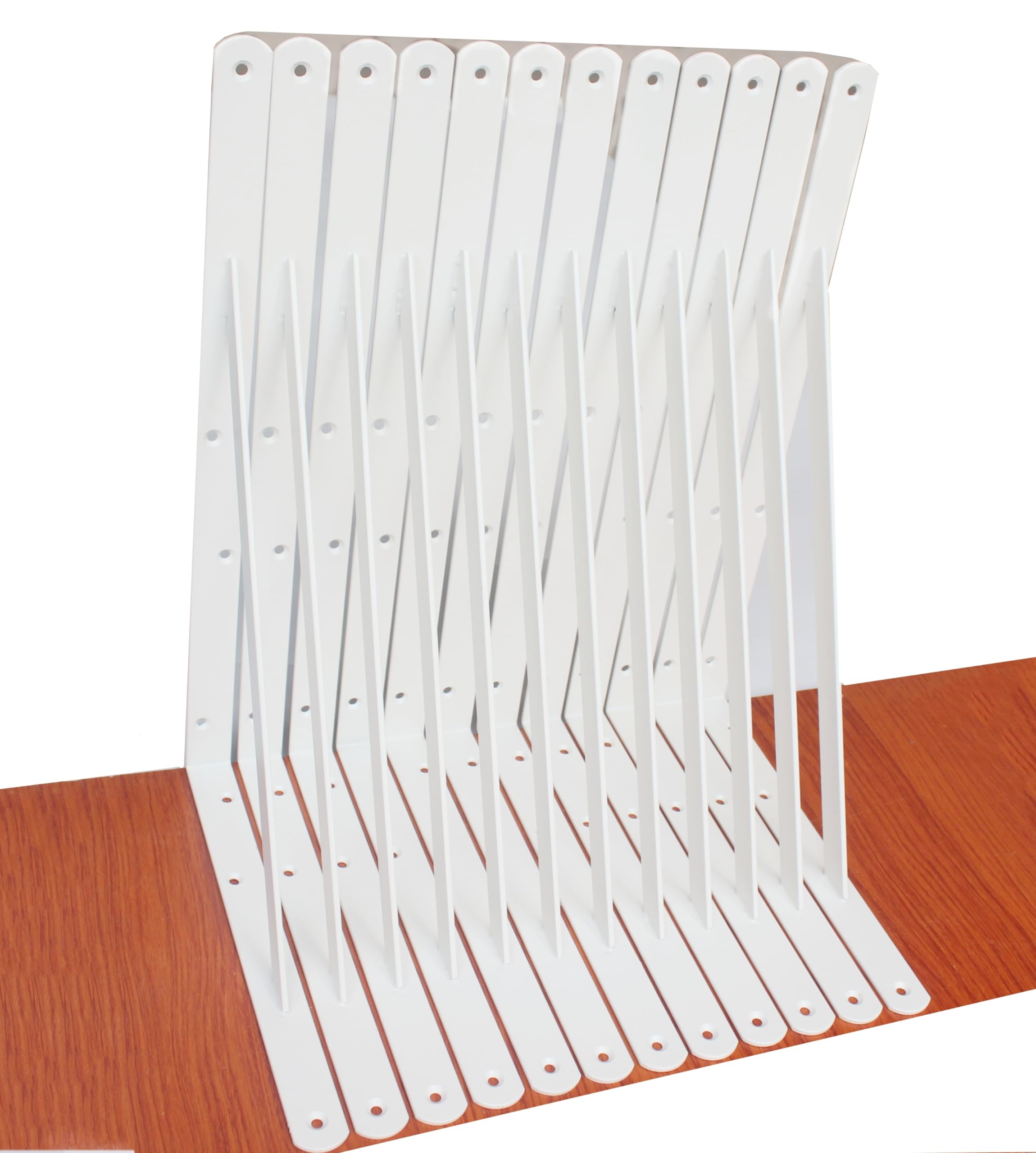 12 Pack L18 x H 12" White Heavy Duty Shelf Brackets with Screws Metal Shelf Brackets Shelf Support Angle Brackets for Shelves L Brackets Heavy Duty Floating Shelf