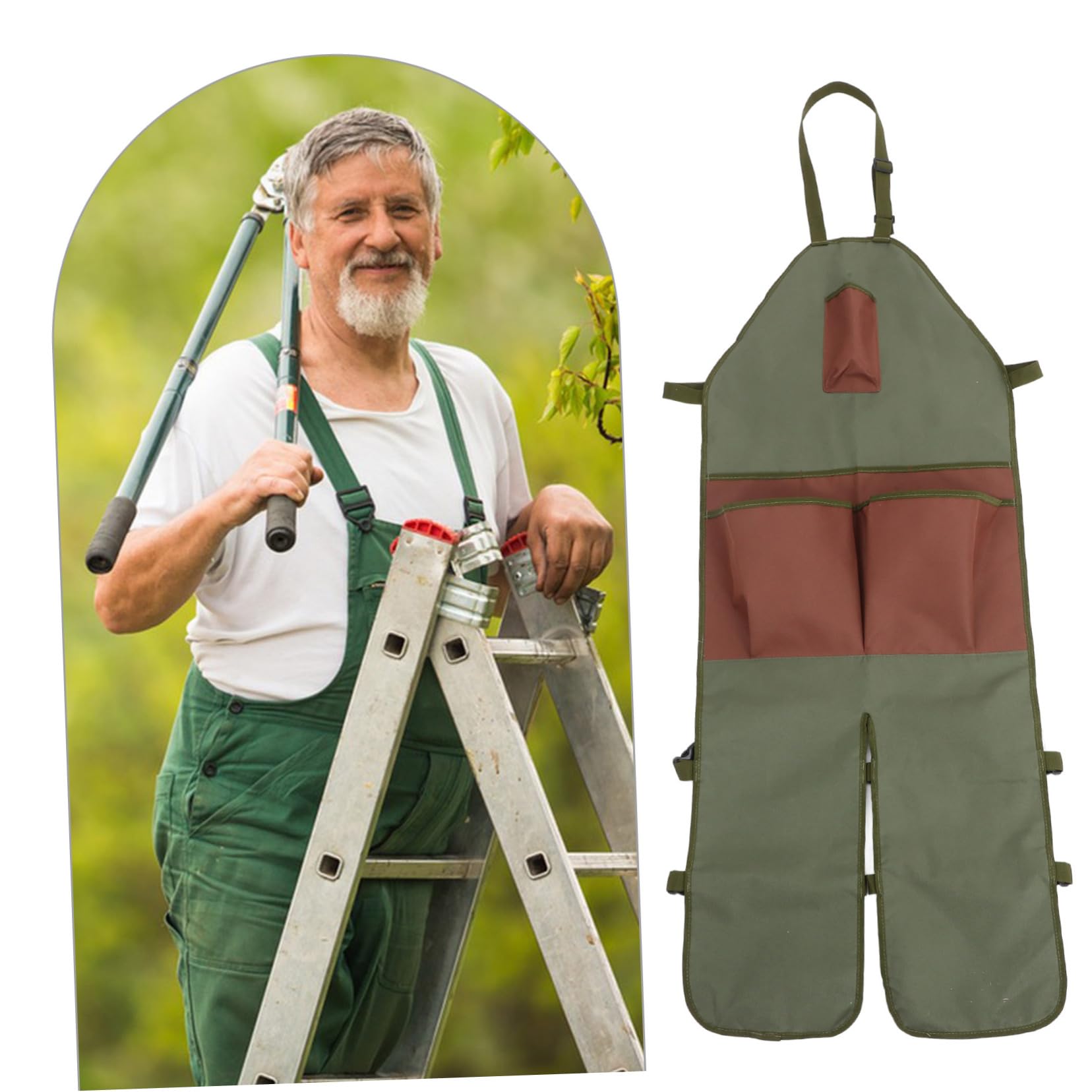 ibasenice Tablier de Jardinage Oxford Renforcé Poches Tablier pour Fruits Protection Jambes Accessoire Indispensable pour Jardinage Travaux Extérieur