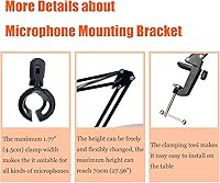 Vista 3 de Microphone Mounting Bracket Microphone Suspension Boom Mic Scissor Arm Stand Holder for Studio Broadcast Recording Mic Stand