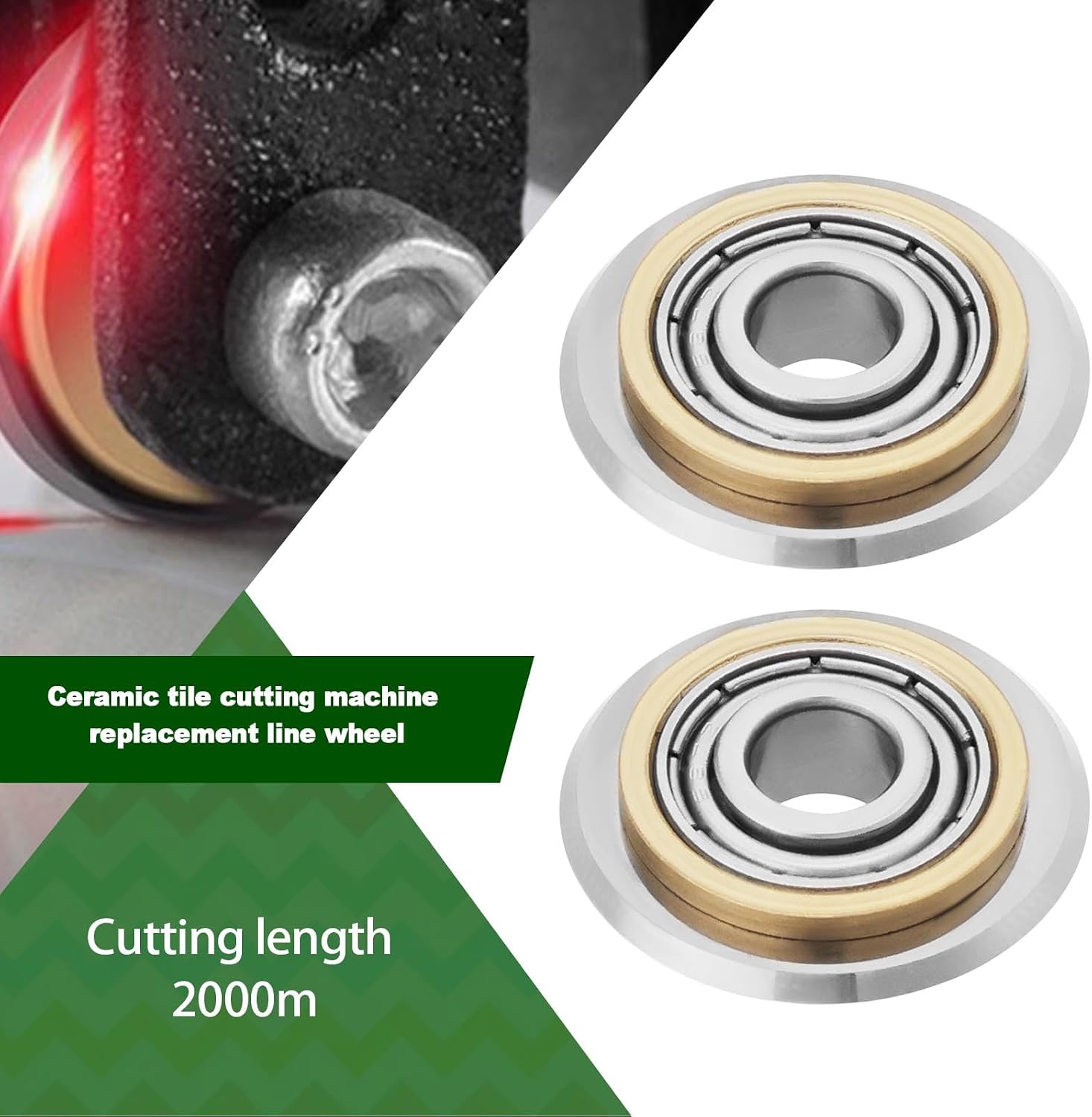 The Lord of the Tools 4pcs 22x6x6mm Tile Cutting Wheel Replacement For DIY Cutting Tiles Glass 2000m Ceramic Tiles Cutting Capacity (8117-22D)