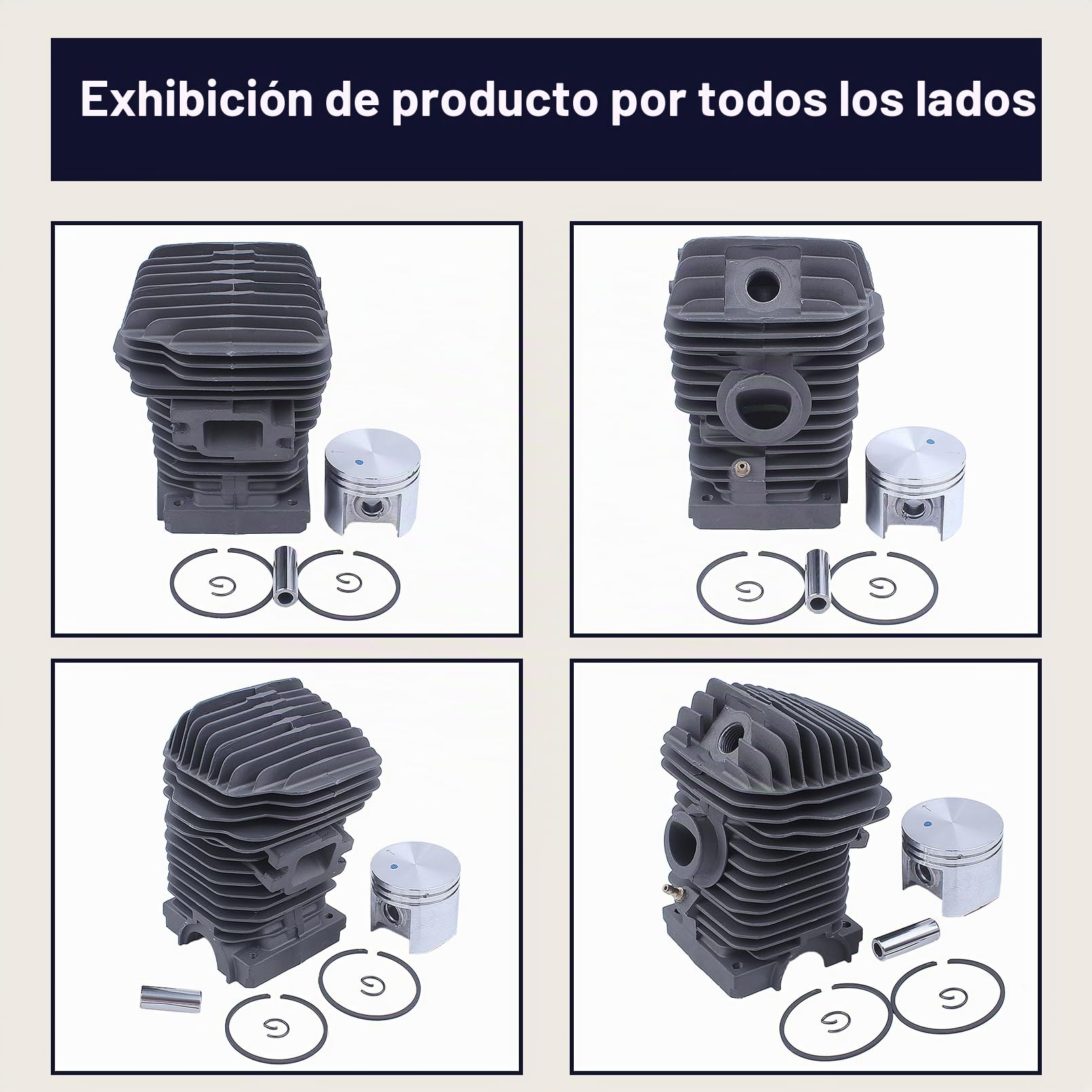 Motor Cilindro Pistón Carby Buffer Set Kit, para Stihl 023 025 Ms230 Ms250 Motosierra, 11230201209, 1123 020 1209, 11230300408, 1123 030 0408, 11231400608, 1123 140 0608
