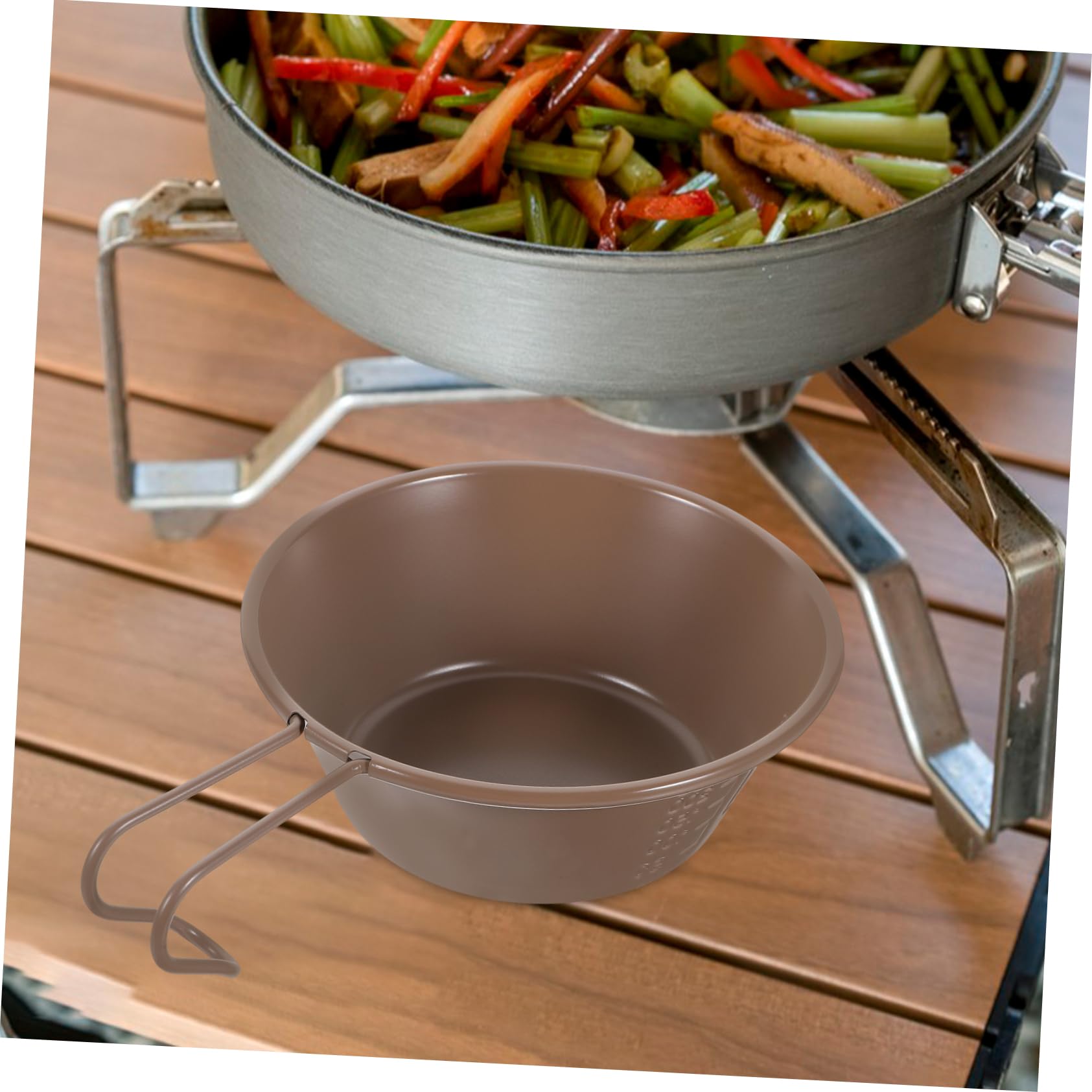 Happyyami Durable Stainless Steel Camping Bowl Salad Bowl with Smooth Edges Multi-Purpose for Hiking Outdoor Activities