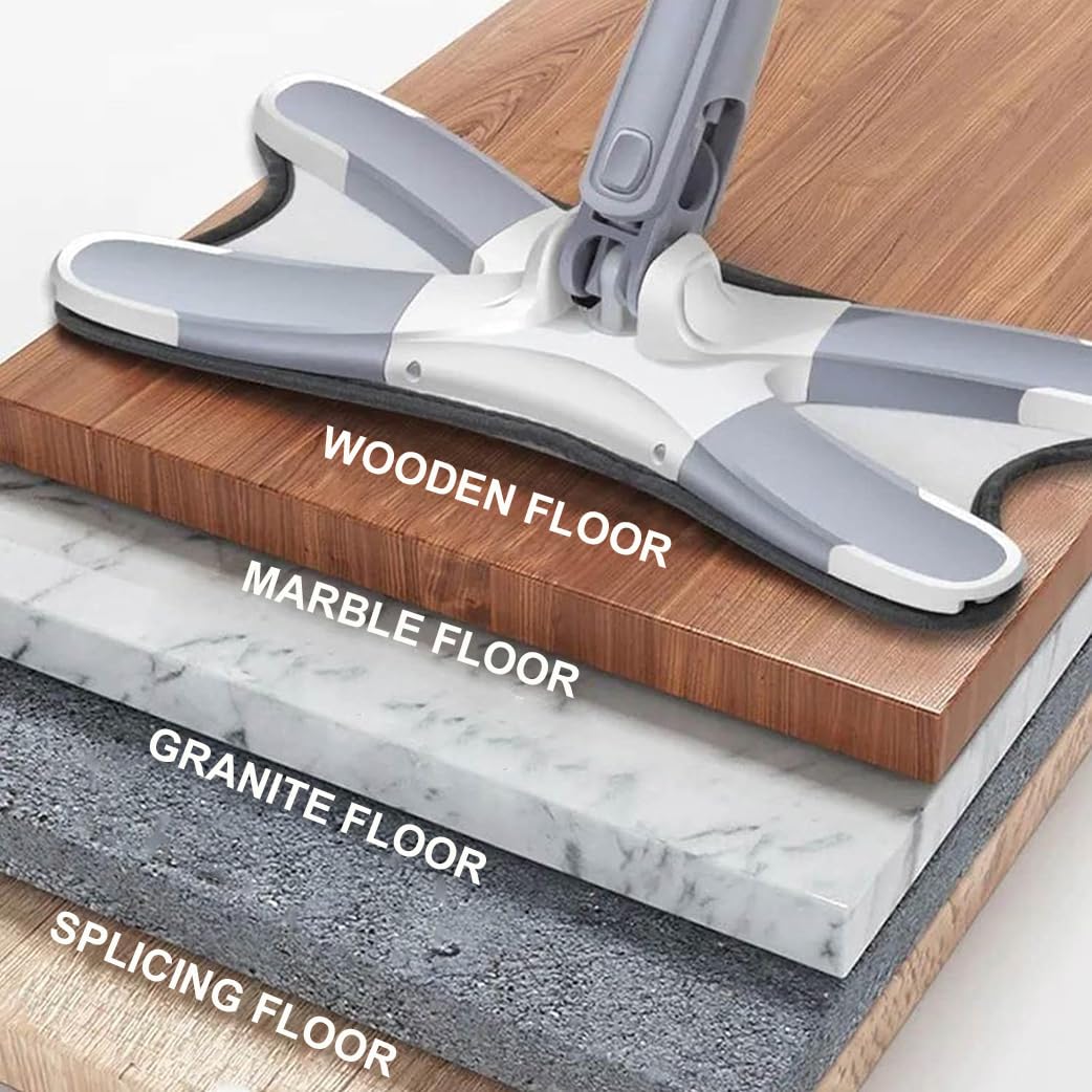 STELLIX Mop Pocha for Floor Cleaning|X-Shape 360� Mop with Flexible Head, Ideal for Wet & Dry Cleaning for Any Surface | Super-Absorbent Pads 1