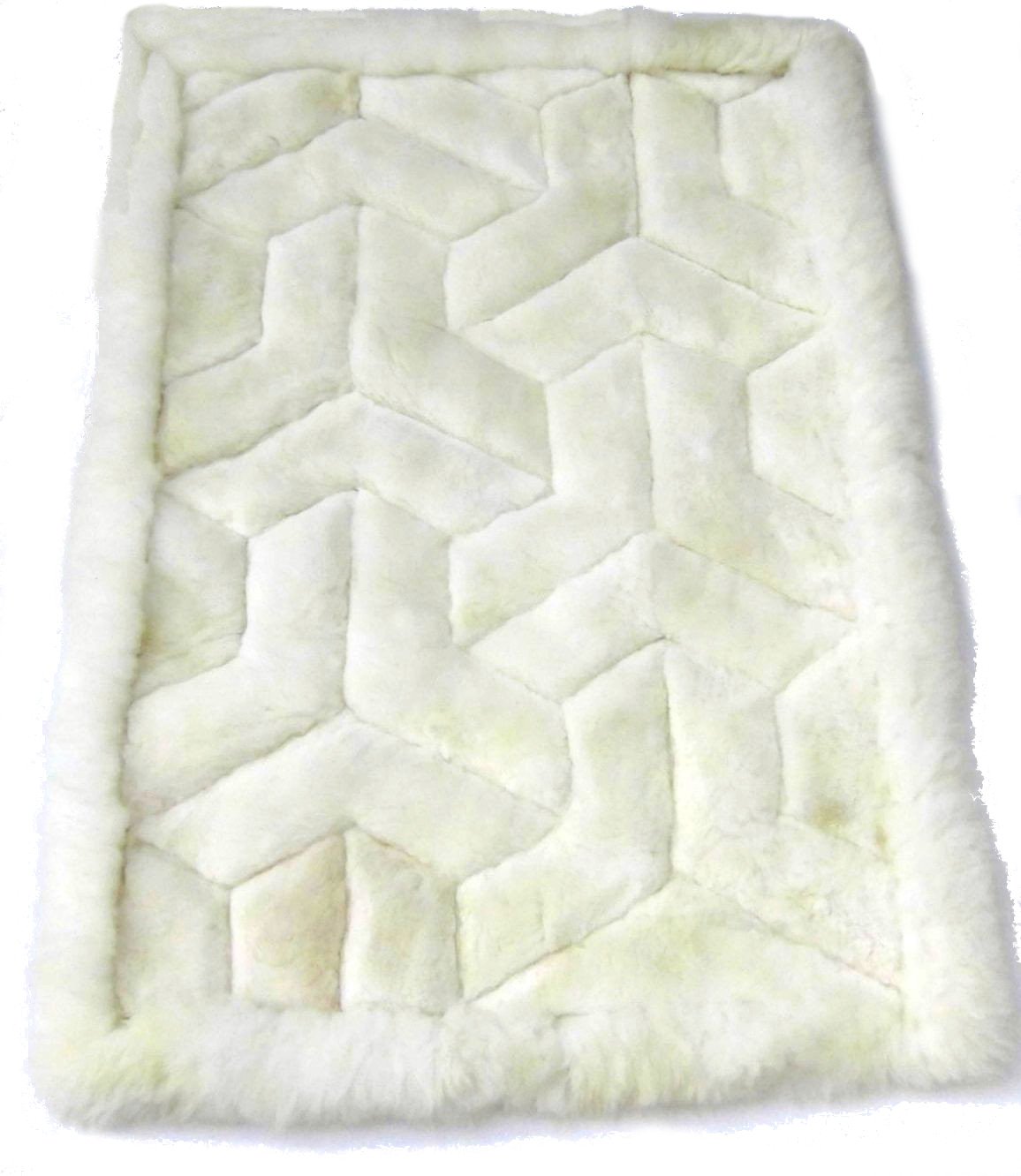 Tapis alpaga du Pérou blanc 90x60 résout sol froid salon