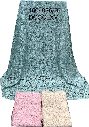VIRGINIA TEXTILE EMBROIDERY FABRIC (CHEMICAL CUT LACE EMBRODIERY UNSTITCHED FABRIC FOR WOMEN, SIZE: 52 INCHES, LENGTH: 1, ...