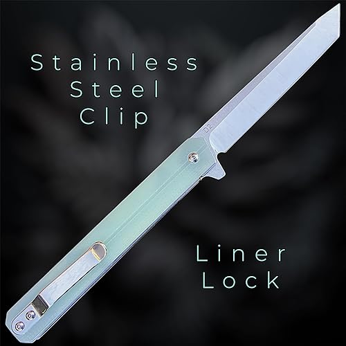 Miniatura 9 de TACTICAL GEARZ Cuchillo de bolsillo G10! Mango TG Oris, G10! Hoja de acero D2 afilada de afeitar! Incluye funda