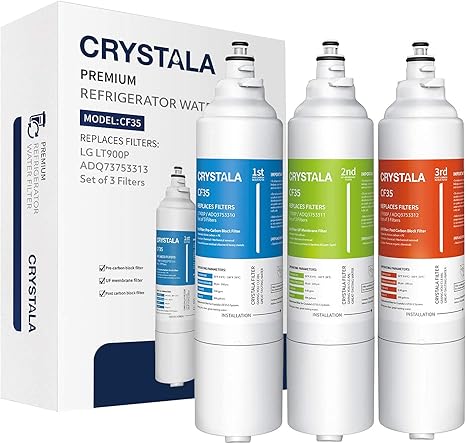 Amazon Com Crystala Filters Lt900p Refrigerator Water Filter Compatible With Lg Lt900p Lpxs30886d Gp 5d906bsl Kitchen Dining