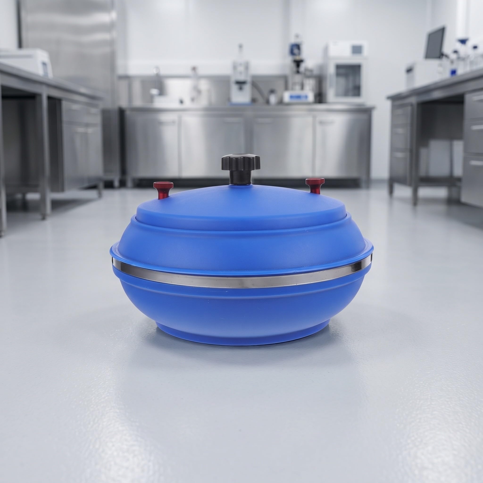 Cubo Pulidor de Repuesto para Joyas y Metal, Azul, con Tapa | Recipiente Vibratorio y Limpieza de Joyas, Curvas Interiores Optimizadas, Plástico y Metal, Reemplazo Rápido