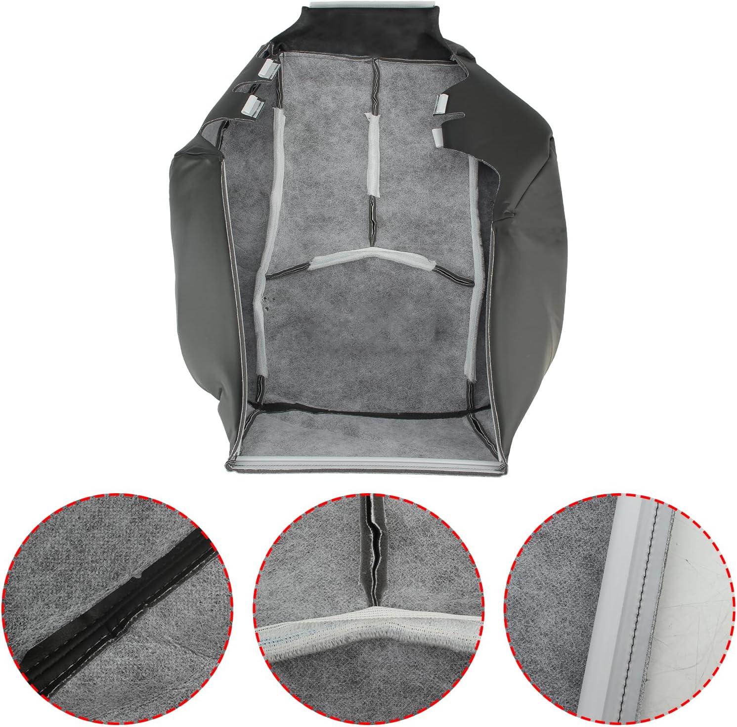 AUTOKAY Driver & Passenger Leather Seat Cover for Chevy Tahoe Suburban 2003-2006, Black