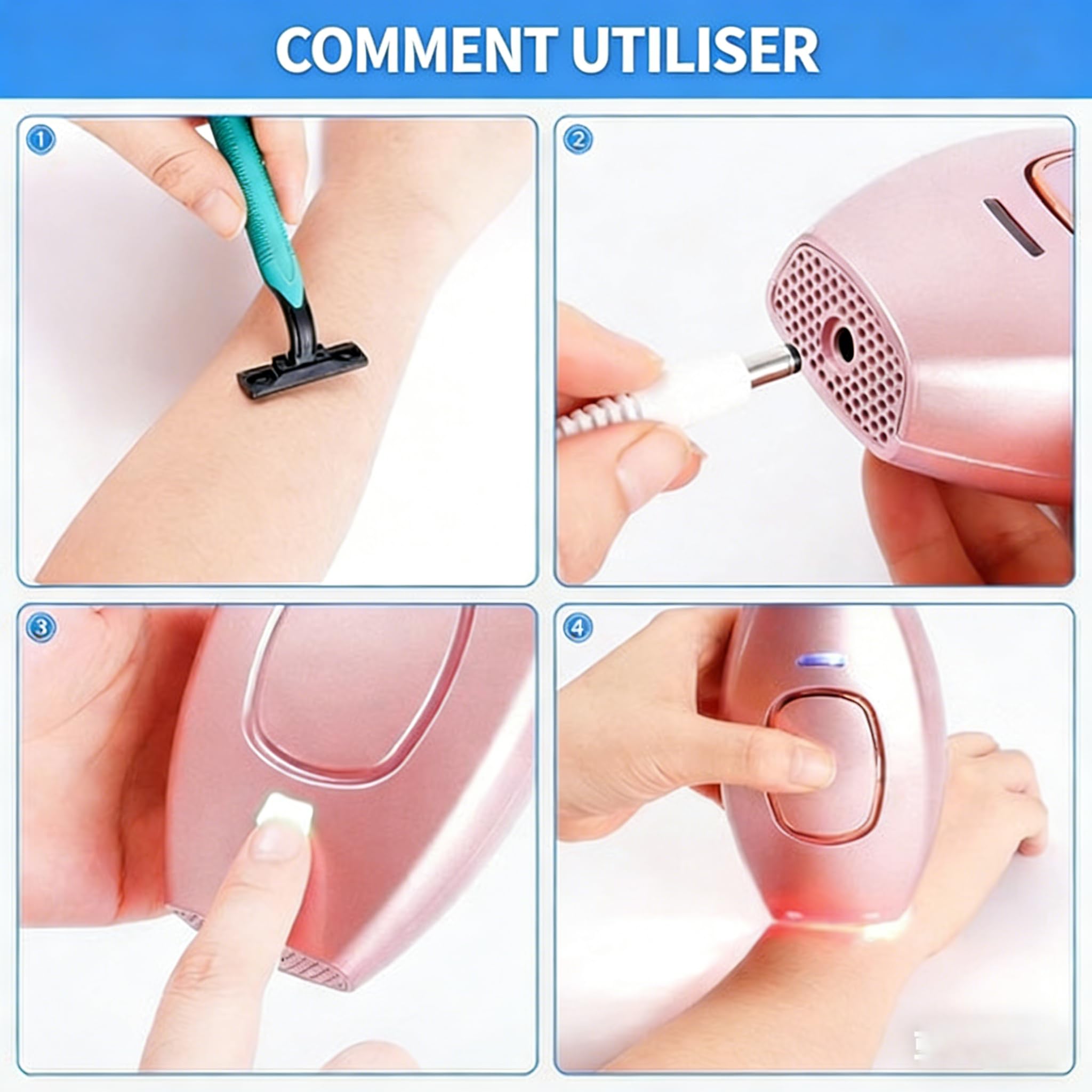 Lindywel APPY Épilateur À Lumière Pulsée - Epiliergerät für Männer und Frauen - Indolore Epilation mit 5 Niveaus Energie und 4 Modi - Für Visage, Körper, Bikini - Bereich und Achseln