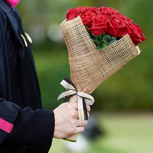 Miniatura 5 de 4 rollos de cintas de graduación 2025 para manualidades, cintas de grogrén de 1 pulgada y 38 pulgadas de ancho, cintas blancas y negras impresas