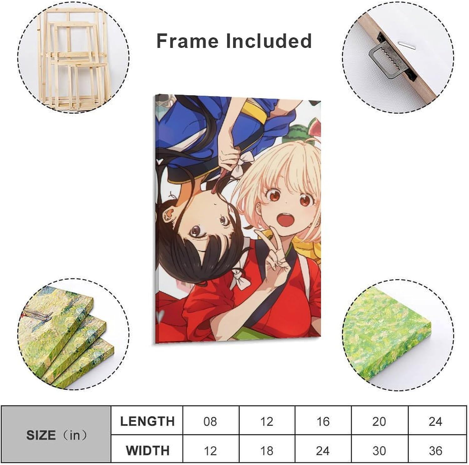 Lycoris Recoil リコリス リコイル ぶら下がっている絵画 アート絵画 アートボード ポスター 掛け軸 ソファの背景画