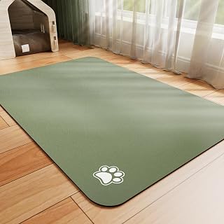 HotLive Dog Food Mat - Absorbent Cat Mat for Food and Water, No Stains Pet Feeding Bowl Mat, Easy to Clean Pet Placemats, Quick Dry Dog Water Dispenser Mat for Messy Drinkers | Paw Green 18"x 28"