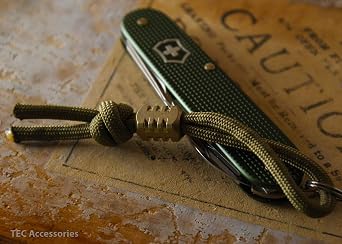 TEC Accessories Paracord Lanyard Beads, Titanium, Brass, and Copper, 3 Pack