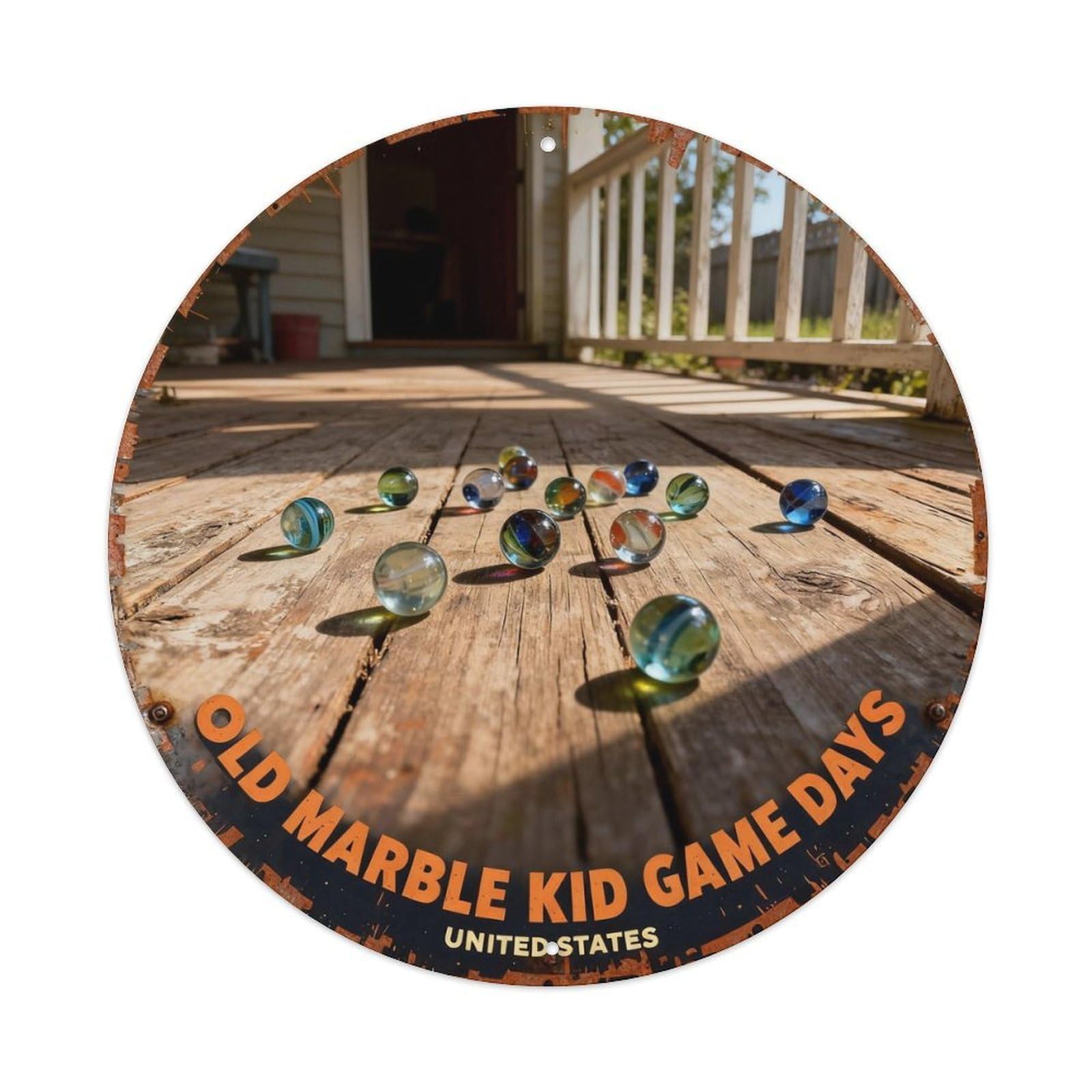 OLD MARBLE KID GAME DAYS Metal Tin Sign Plaque