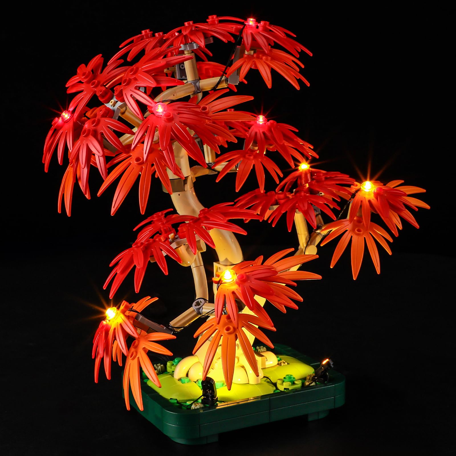 MENZAVA LED Light Set Compatible with Lego Japanese Red Maple Bonsai Tree Botanical Collection 10348 Building Blocks Model