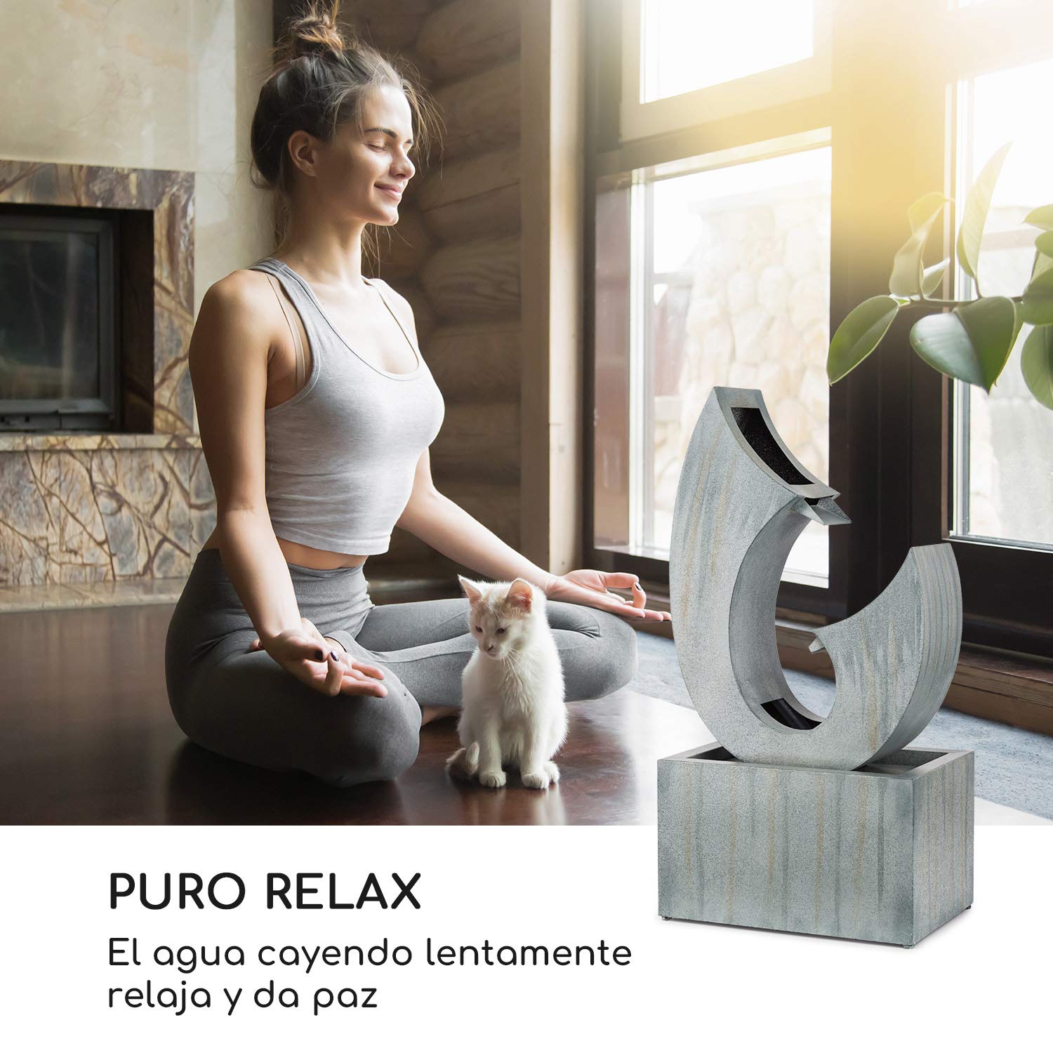 blumfeldt Trumpet Flow Fuente para Exterior e Interior - Circulación de Agua Concepto Loopflo, Bomba de 8 W, Certificado de protección IPX8, Metal zincado, Cable de 10 m Resiste la Intemperie